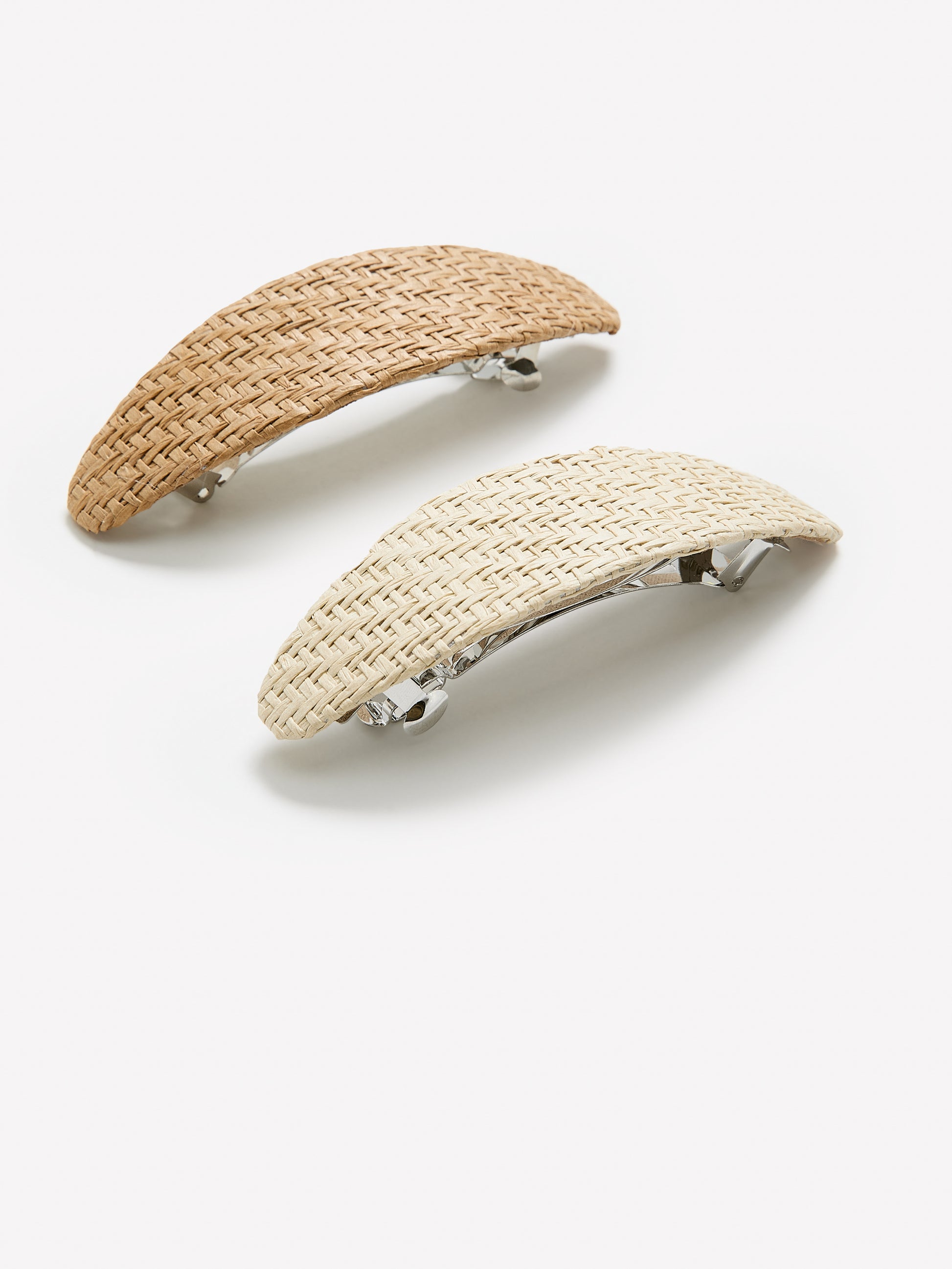Hair Clip Set Plastic Raffia Design Pack of 2