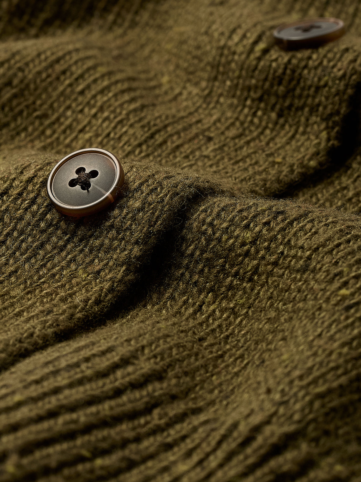 V-Neck Cardigan with Long Barrel Sleeves