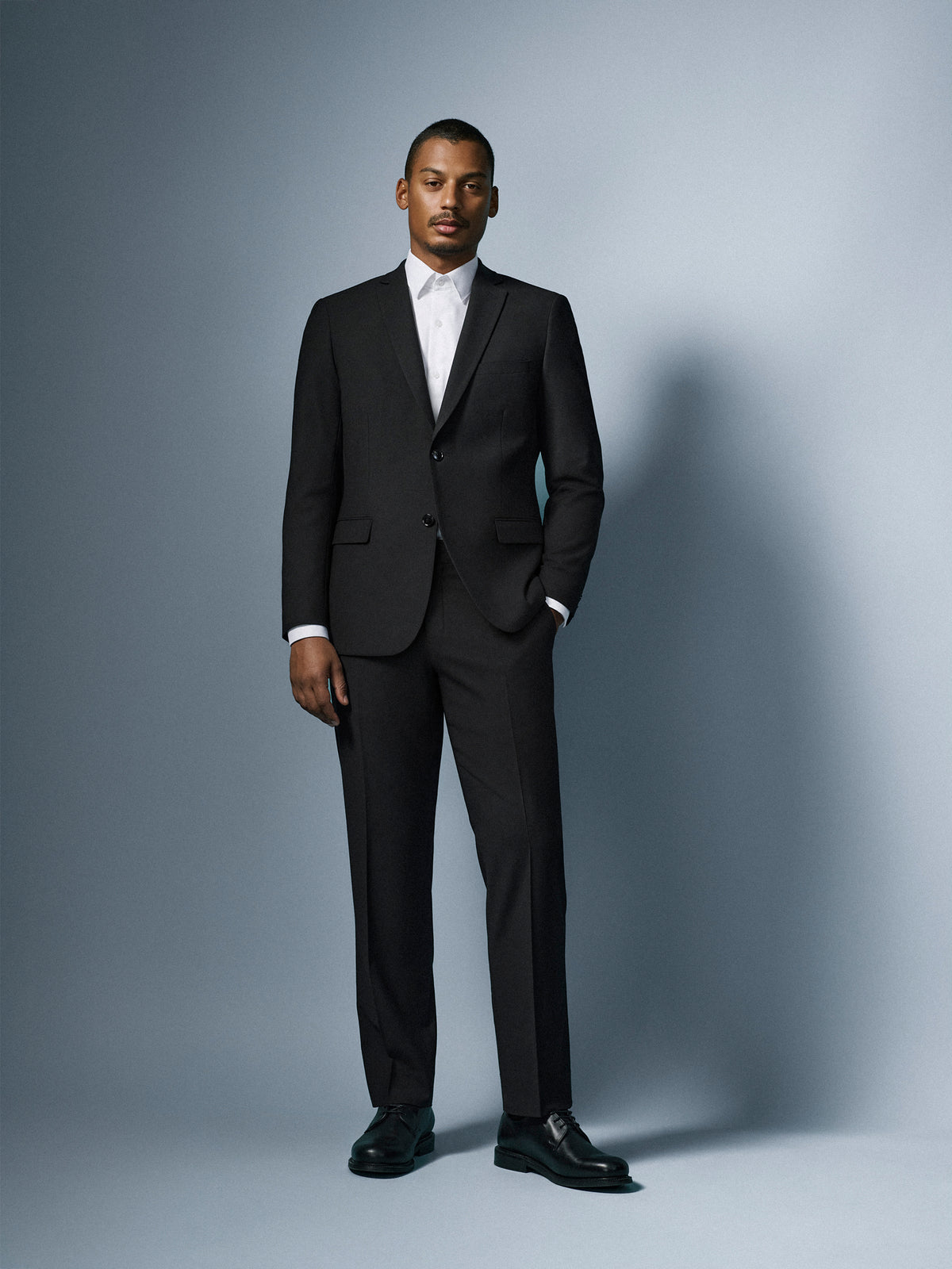 Essential Slim Fit Black Wool-Blend Suit Blazer