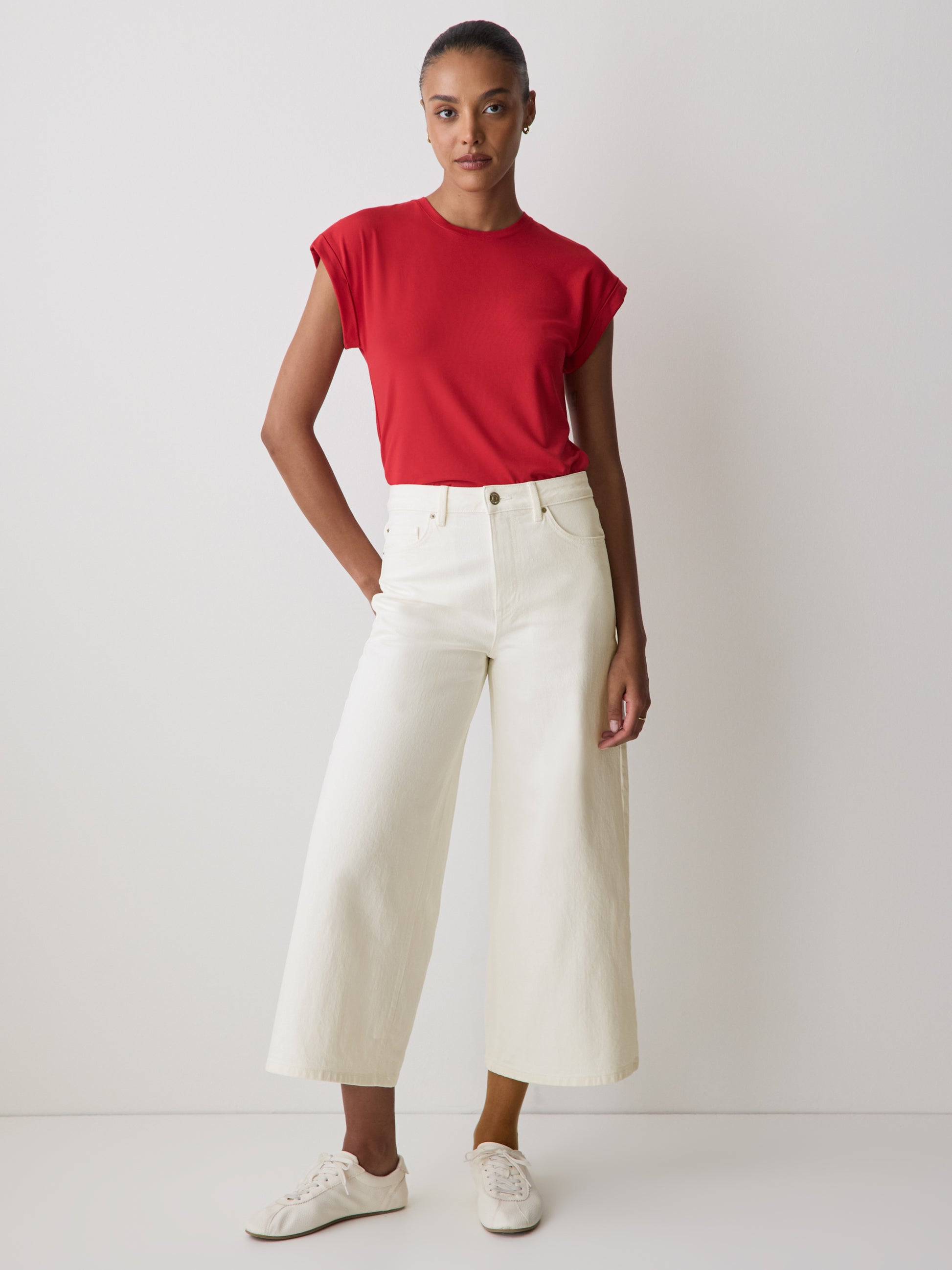 High-Rise Wide-Leg Cropped Jeans