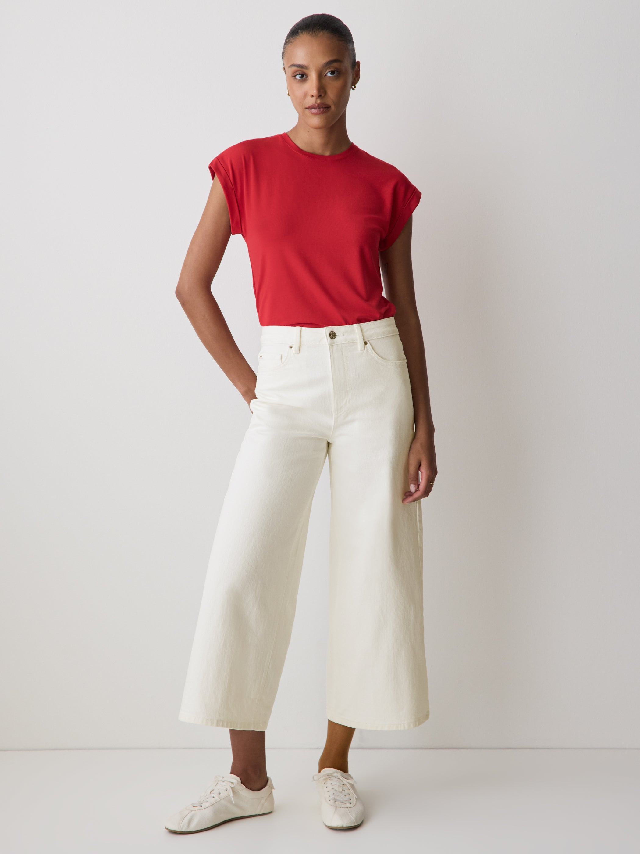 High-Rise Wide-Leg Cropped Jeans