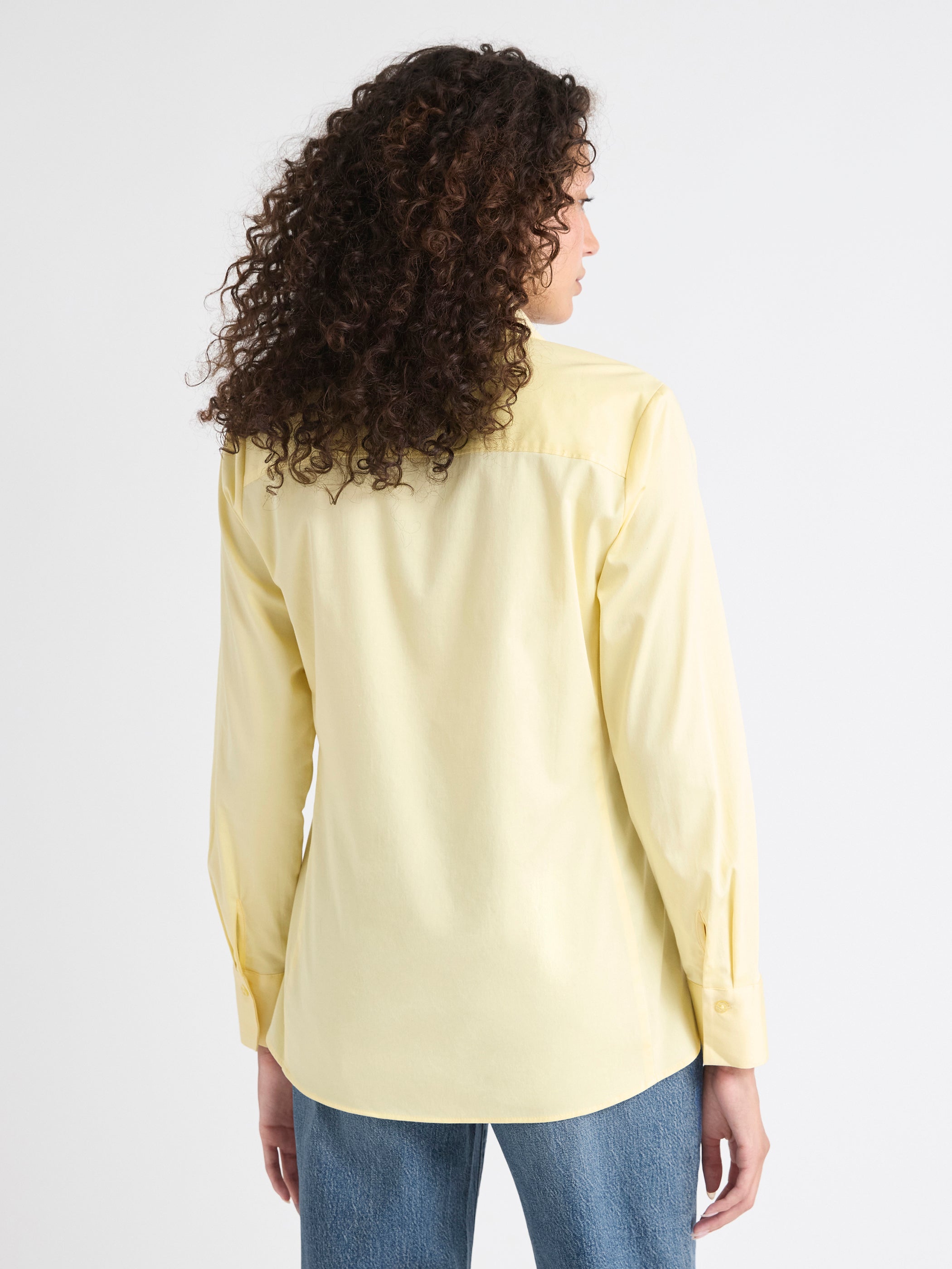 Blouse Boutonnée en Popeline à Manches Longues