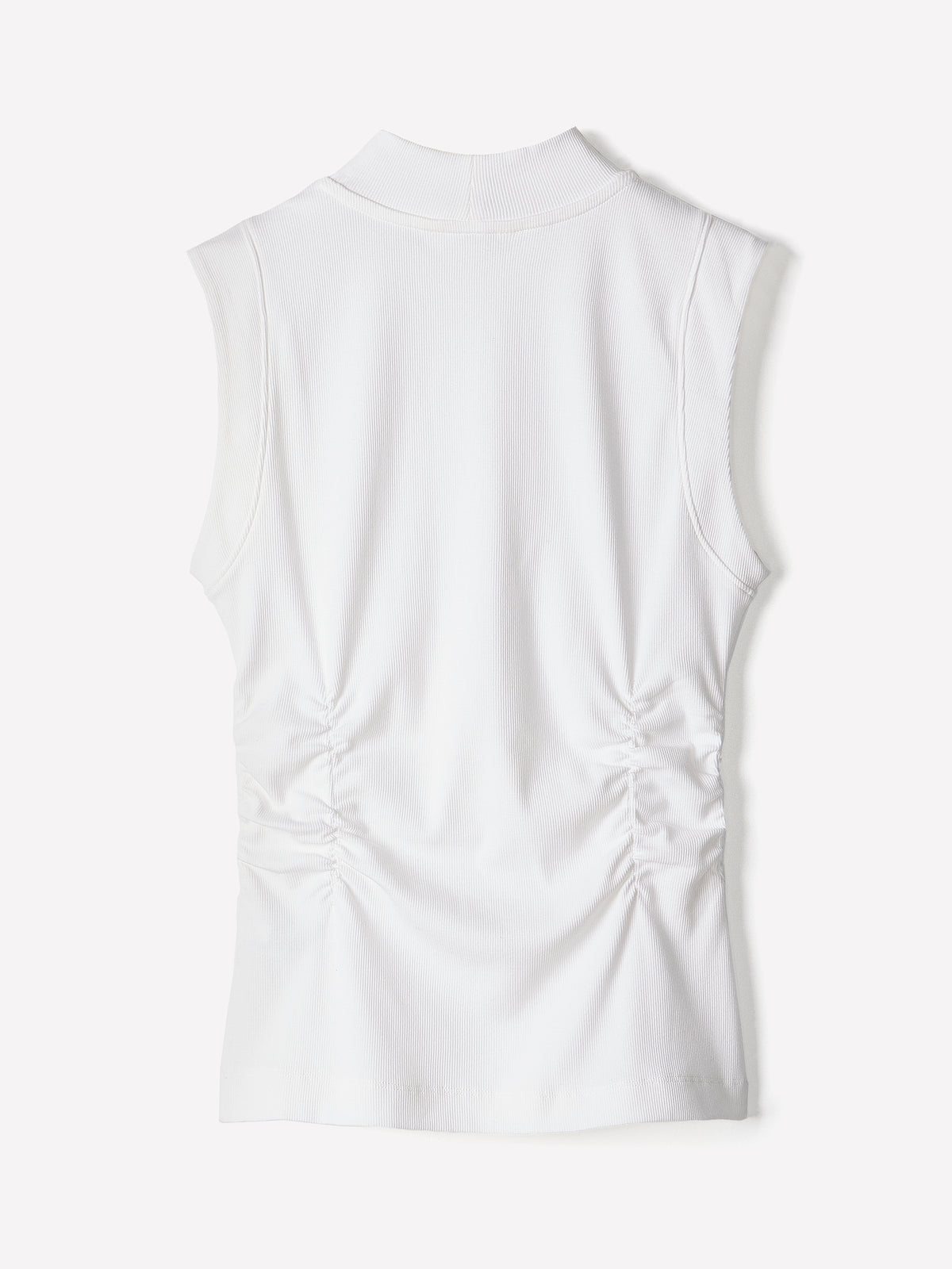 Knit Pullover Rib Mock Neck Top