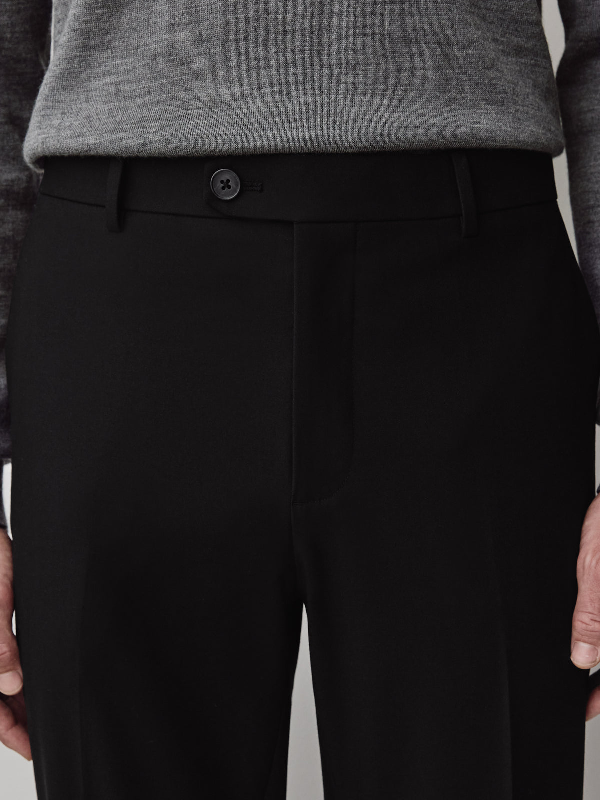 Tailored-Leg Wool-Blend Pant