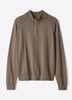 Long-Sleeve Half-Zip Mock-Neck Sweater