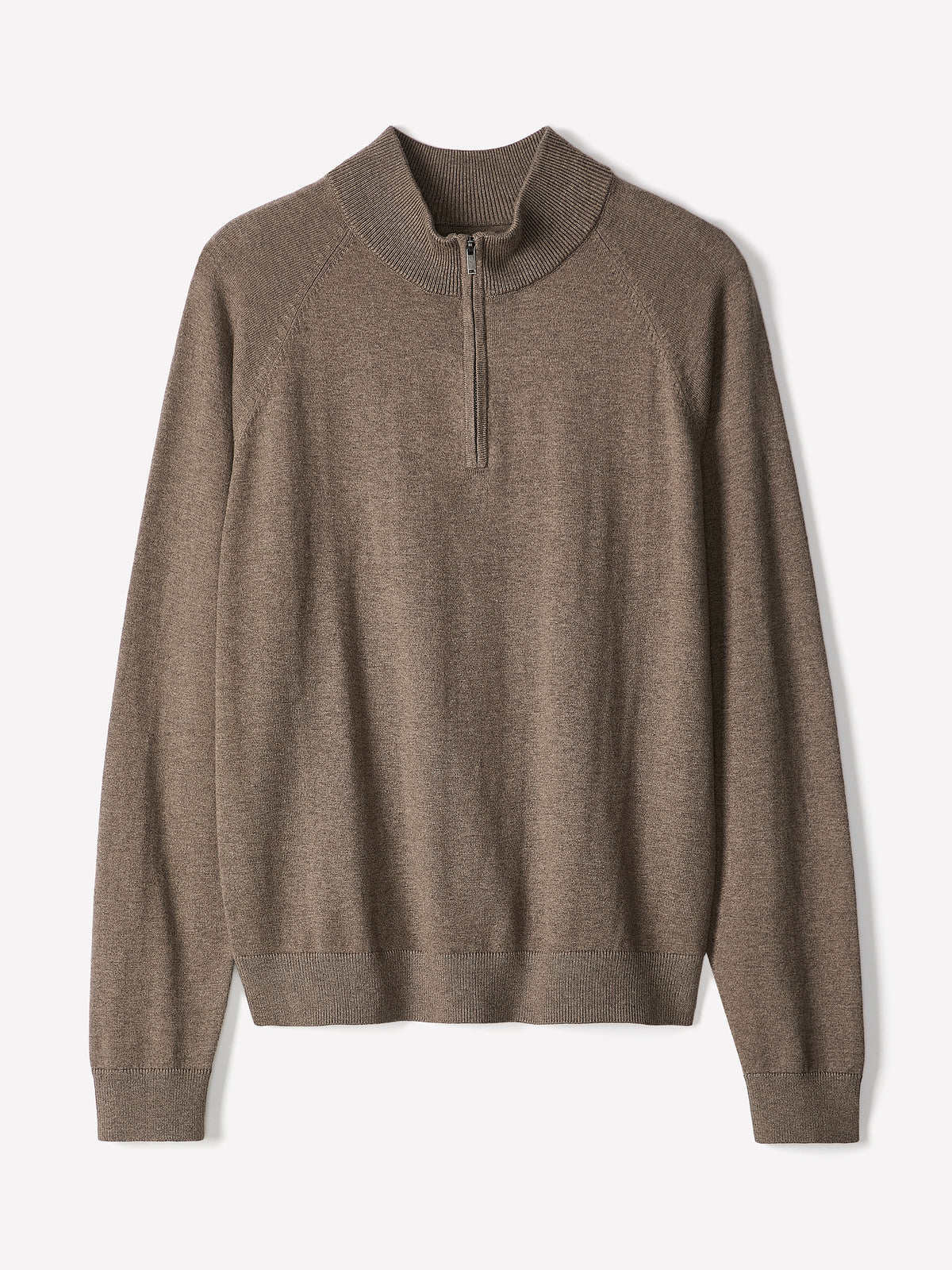 Long-Sleeve Half-Zip Mock-Neck Sweater