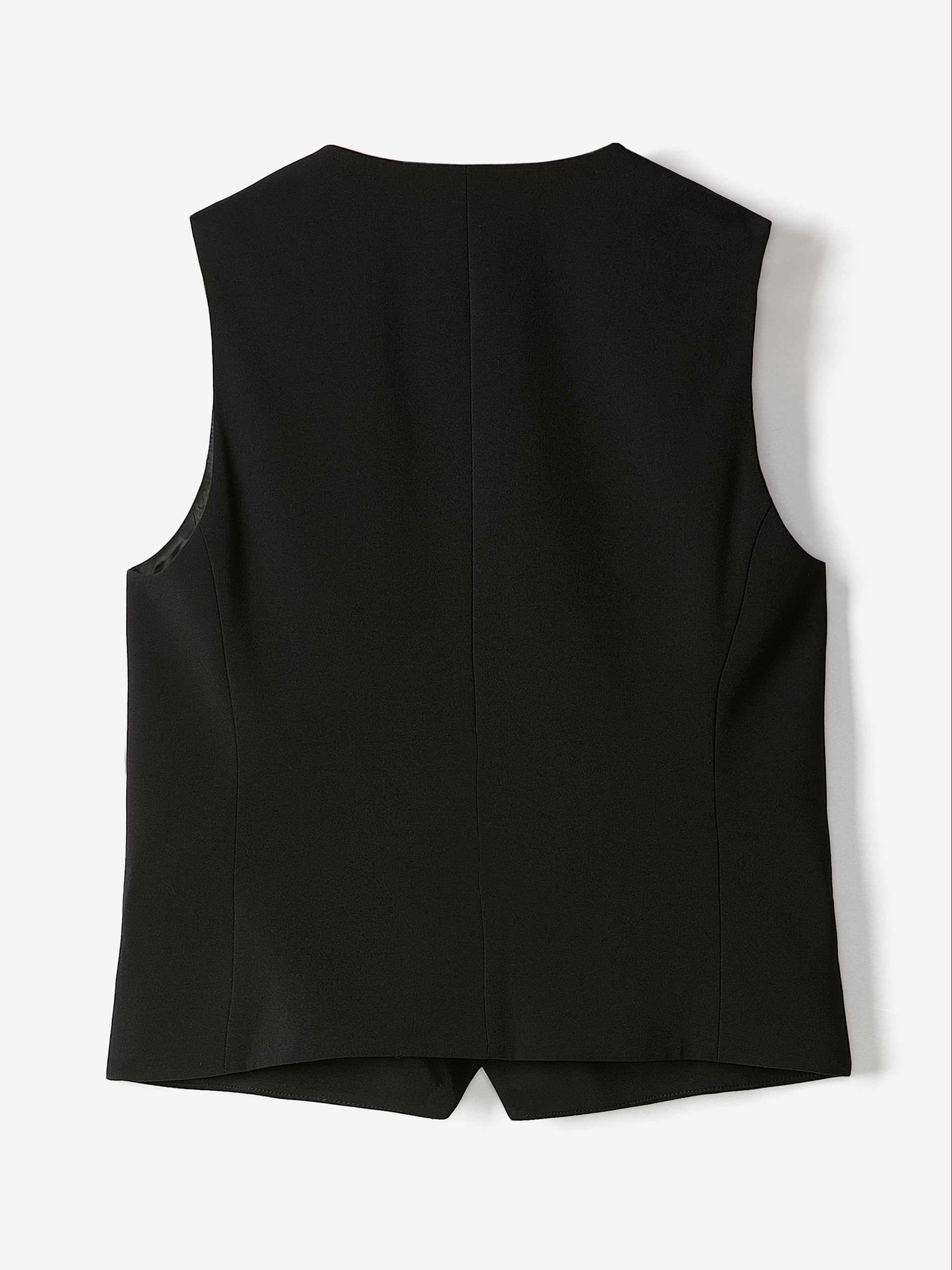 Woven Fitted Sleeveless Waistcoat Stretch Fabric