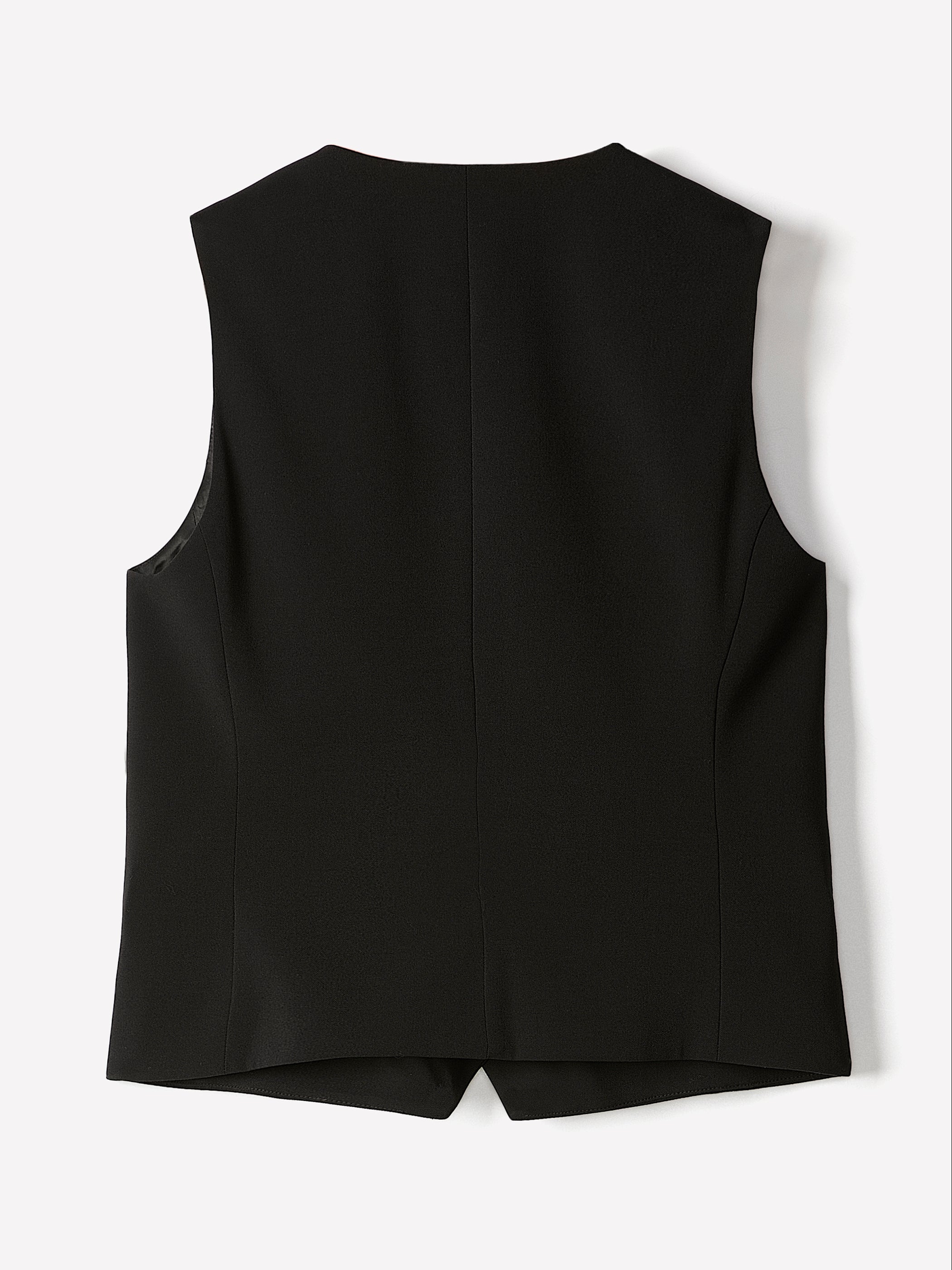 Woven Fitted Sleeveless Waistcoat Stretch Fabric