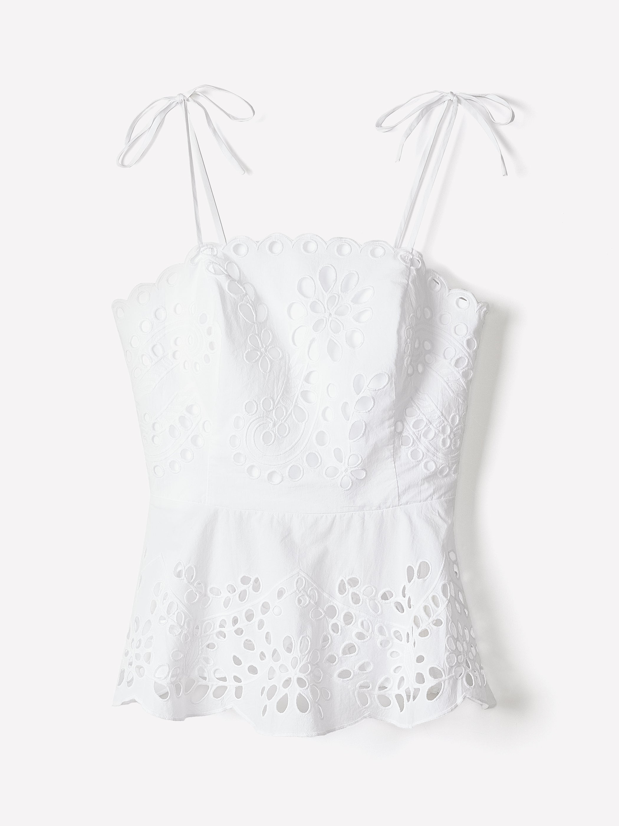 Woven Cotton Peplum Top