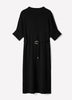 3/4-Sleeve Mock-Neck Belted Midi Dress