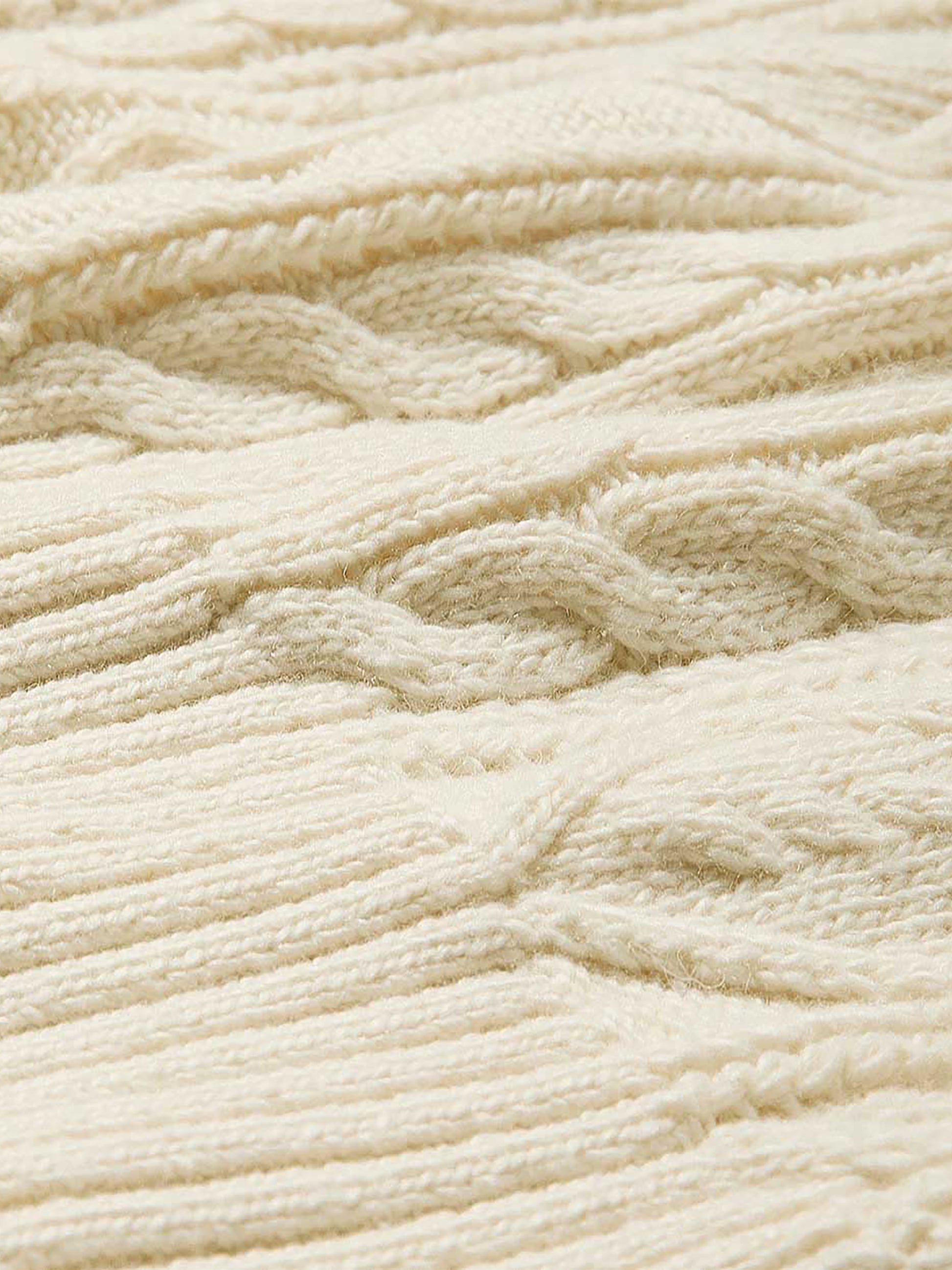 Long-Sleeve Cable Knit Crew-Neck Sweater