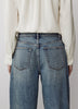 Woven Denim Pant Mid Rise Oversize Fit Stretch Fabric