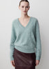 Long-Sleeve V-Neck Hairy Merino Sweater