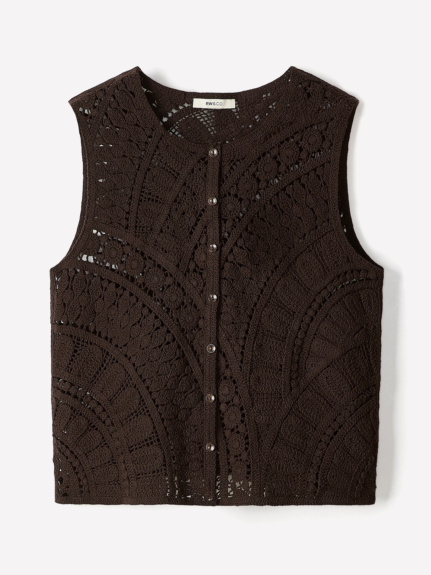 Buttoned-Down Crochet Tank Top
