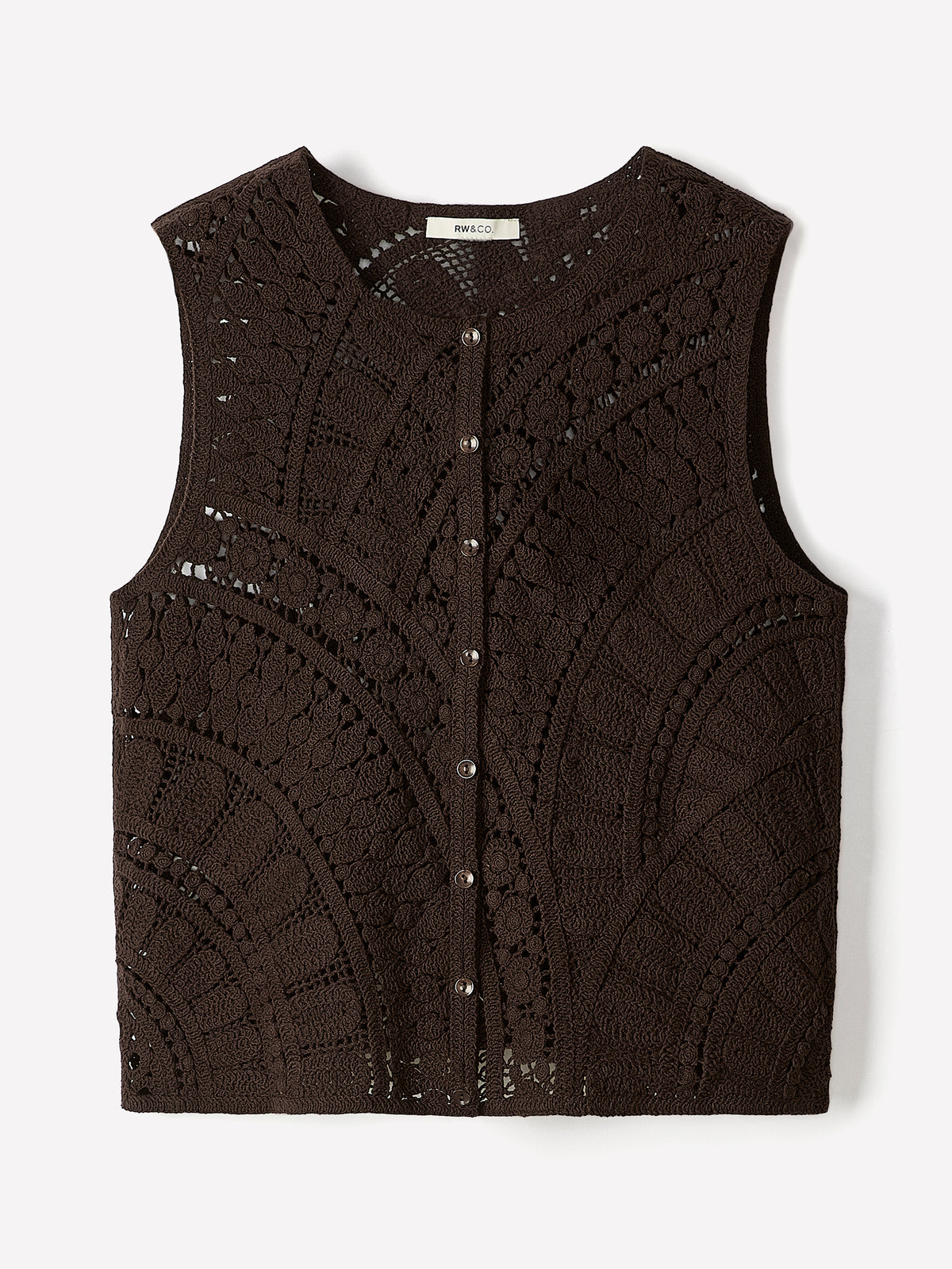 Buttoned-Down Crochet Tank Top