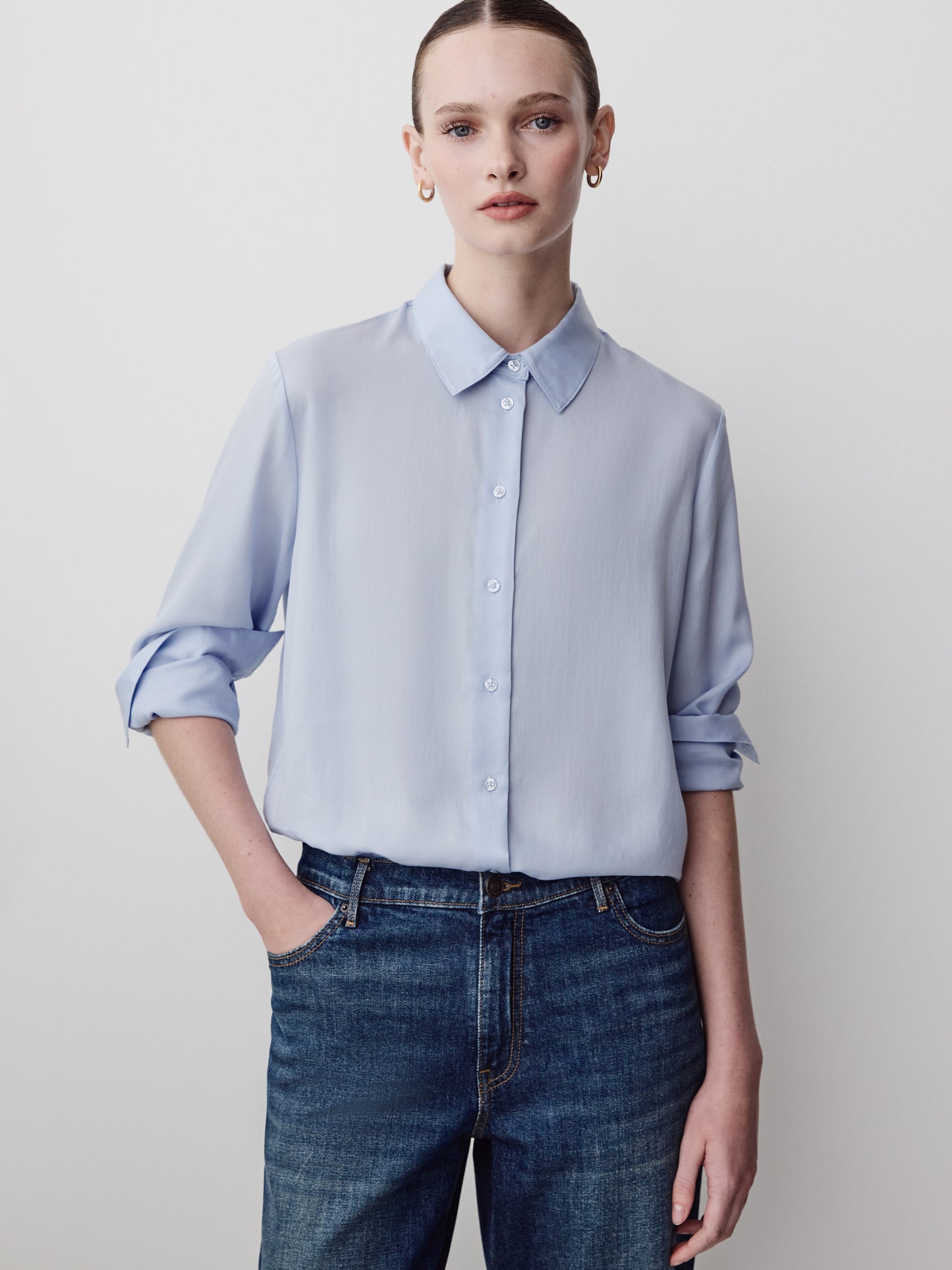 Woven Lyocell Drop Shoulder Shirt