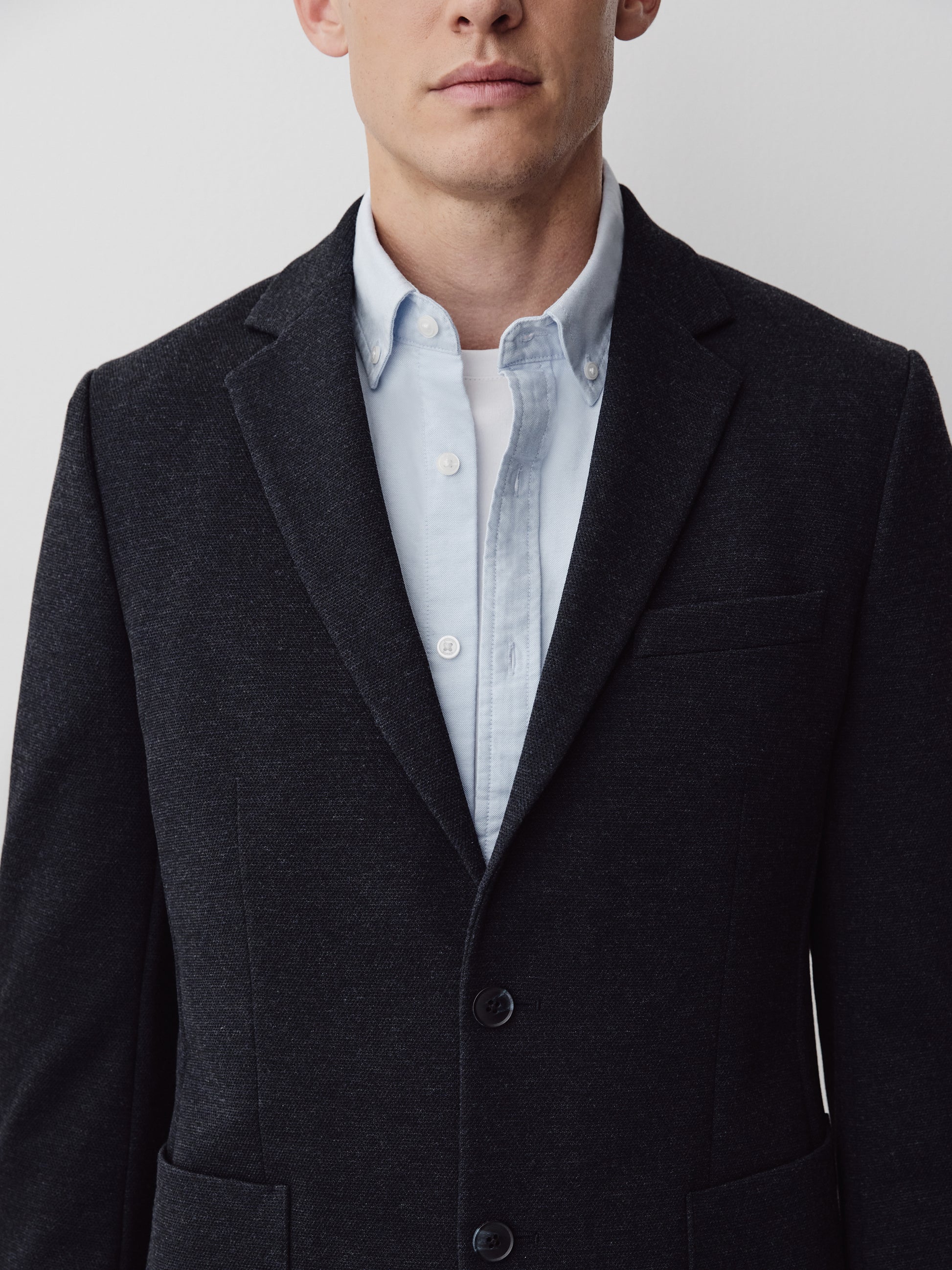 Slim Fit Knit Blazer
