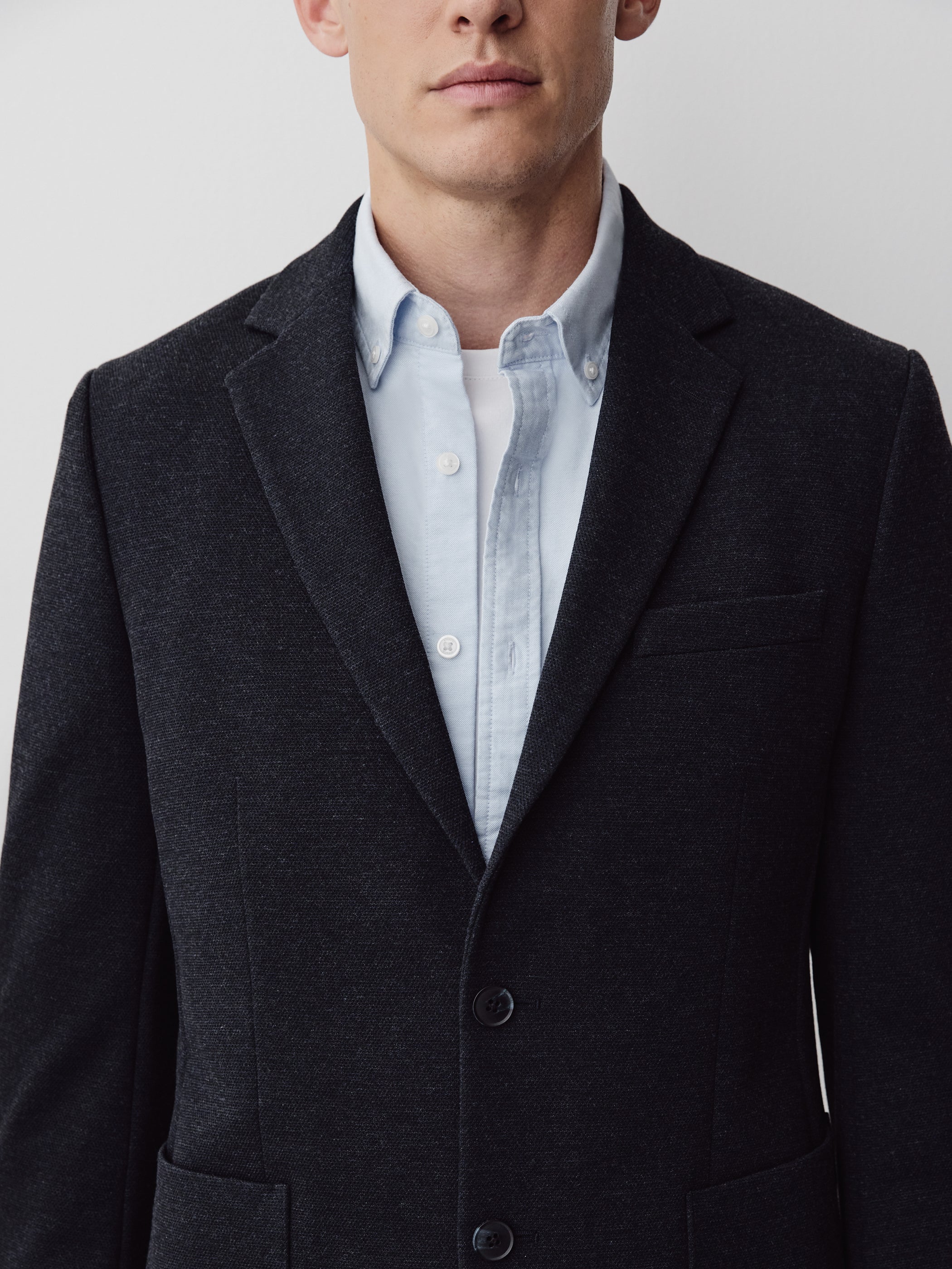 Slim Fit Knit Blazer
