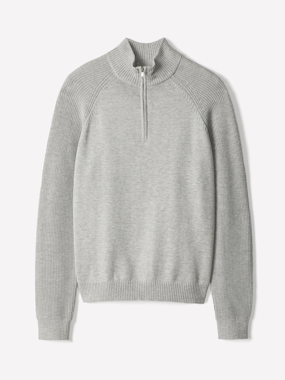 Long-Sleeve Half-Zip Mock-Neck Sweater