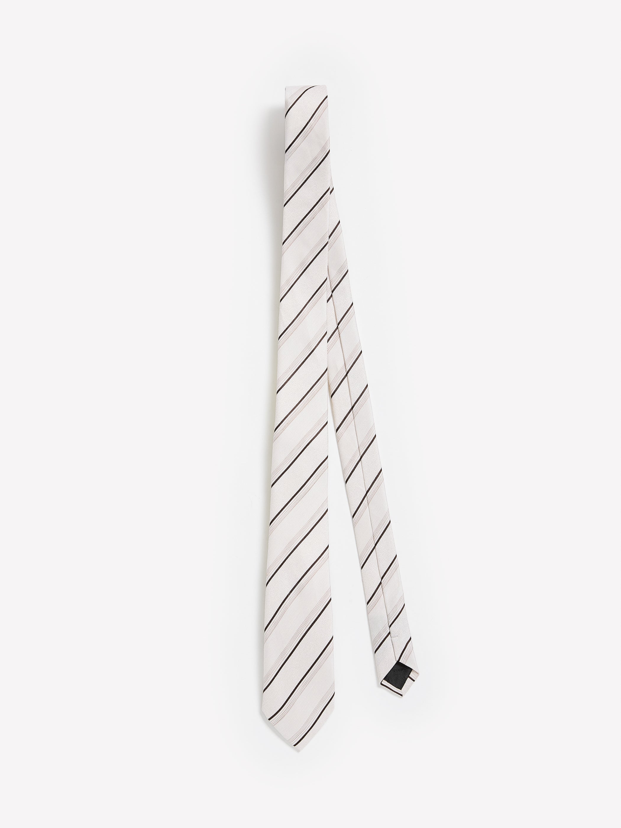 Striped Linen-Blend Skinny Tie