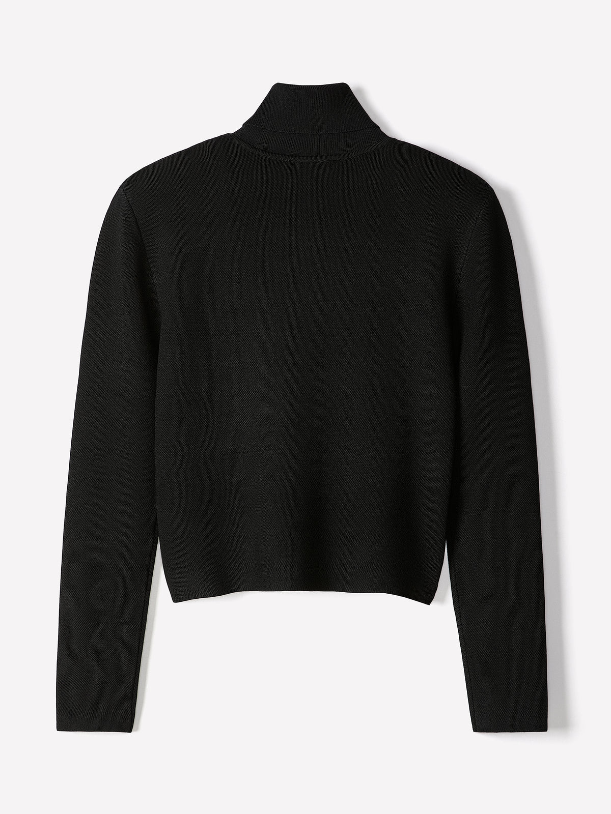 Long-Sleeve Turtleneck Sweater with Removable Shoulder Pads