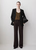 Woven Wide Leg Pant Mid Rise Stretch Fabric