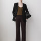 Woven Wide Leg Pant Mid Rise Stretch Fabric