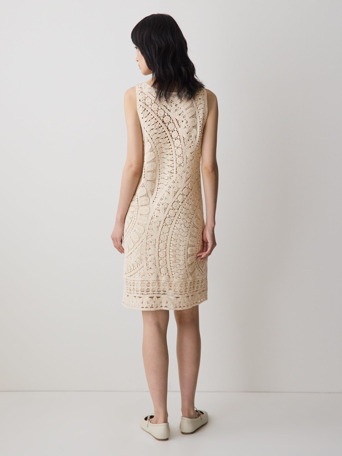 Sleeveless Crochet Mini Dress
