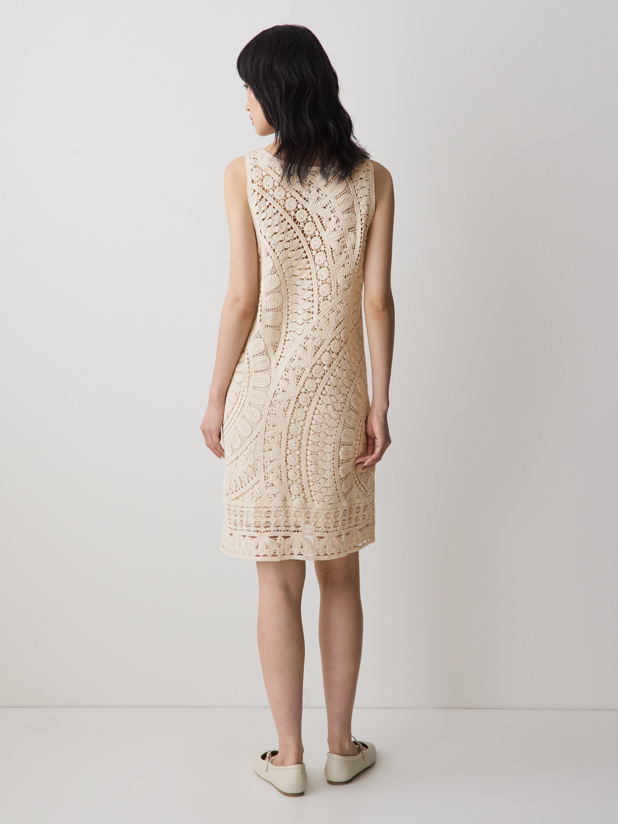 Sleeveless Crochet Mini Dress