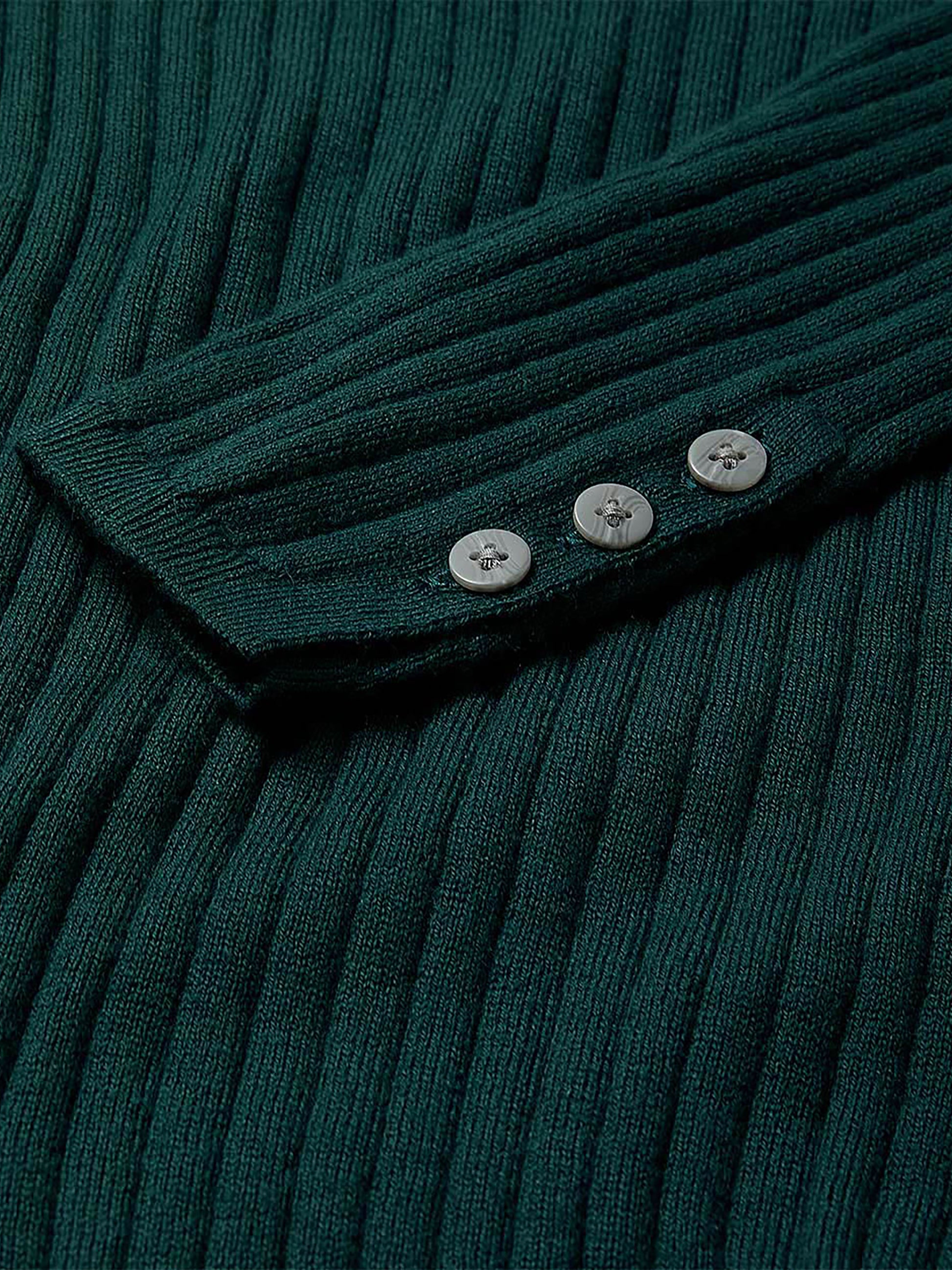 Mock-Neck Sweater with Buttons on Sleeves