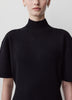 Short-Sleeve Mock-Neck Mini Sweater Dress