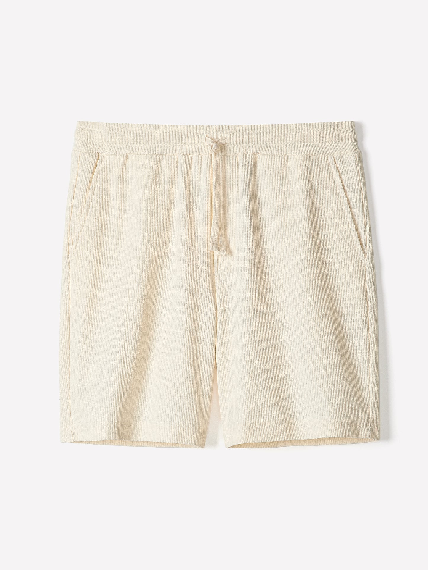 Mens Knit Textured Cotton Blend Shorts