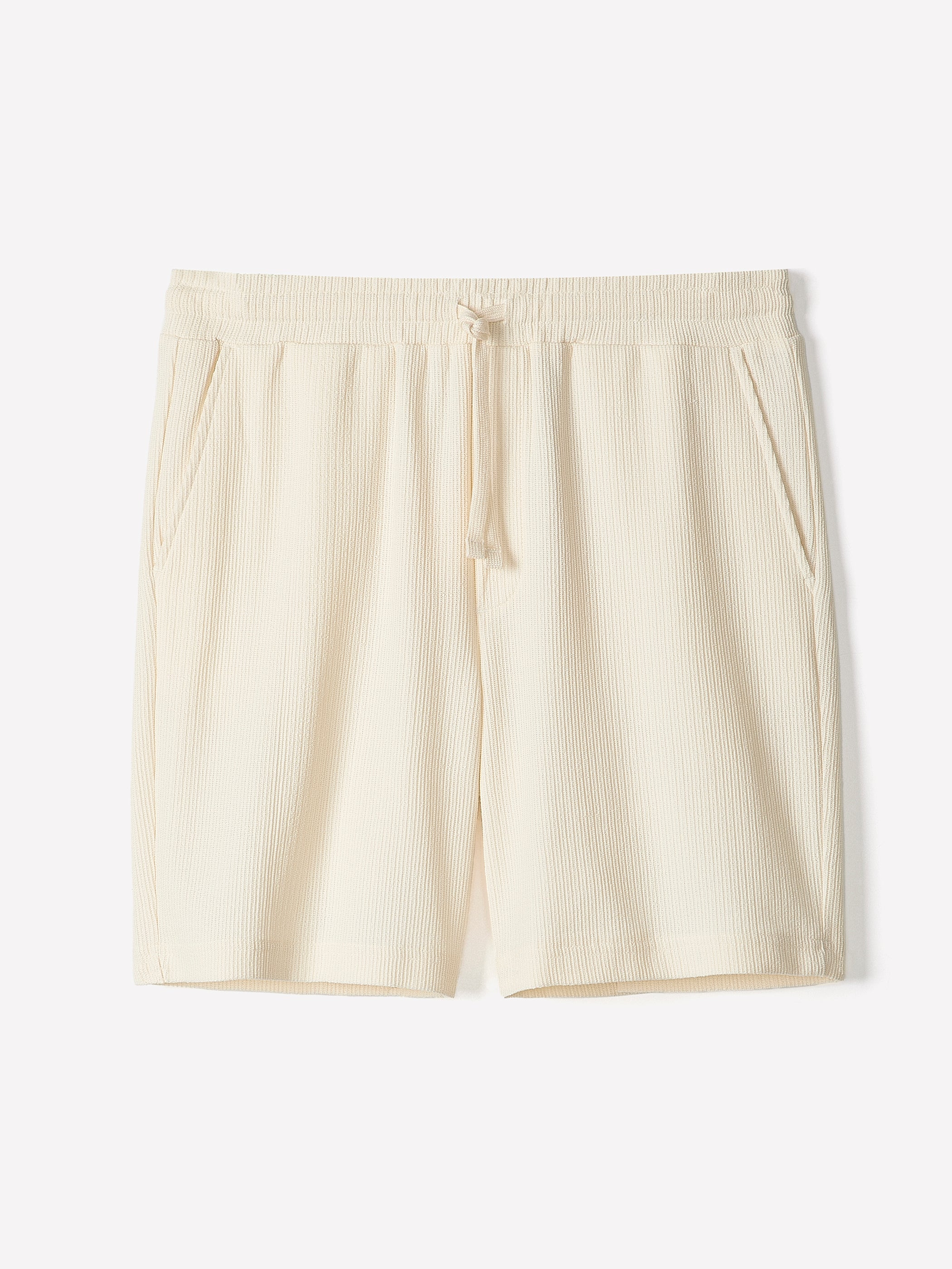Mens Knit Textured Cotton Blend Shorts