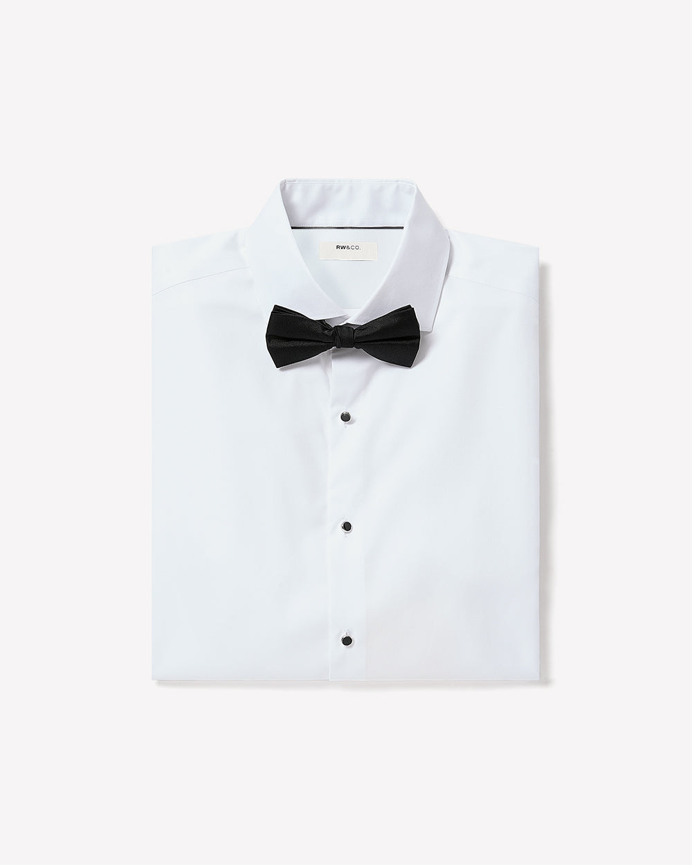 White Tailored Fit Tuxedo Shirt with French Cuffs