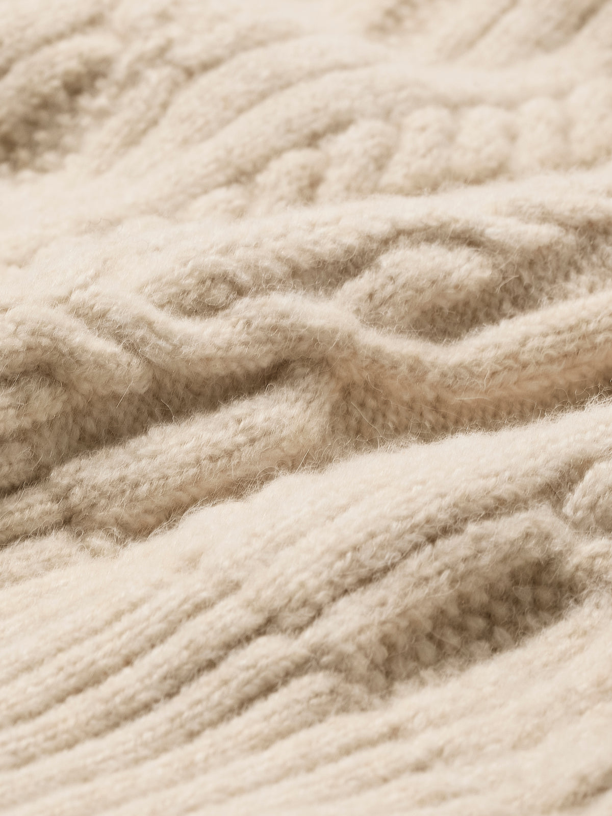 Long-Sleeve Crew-Neck Sweater with Cable Stitches