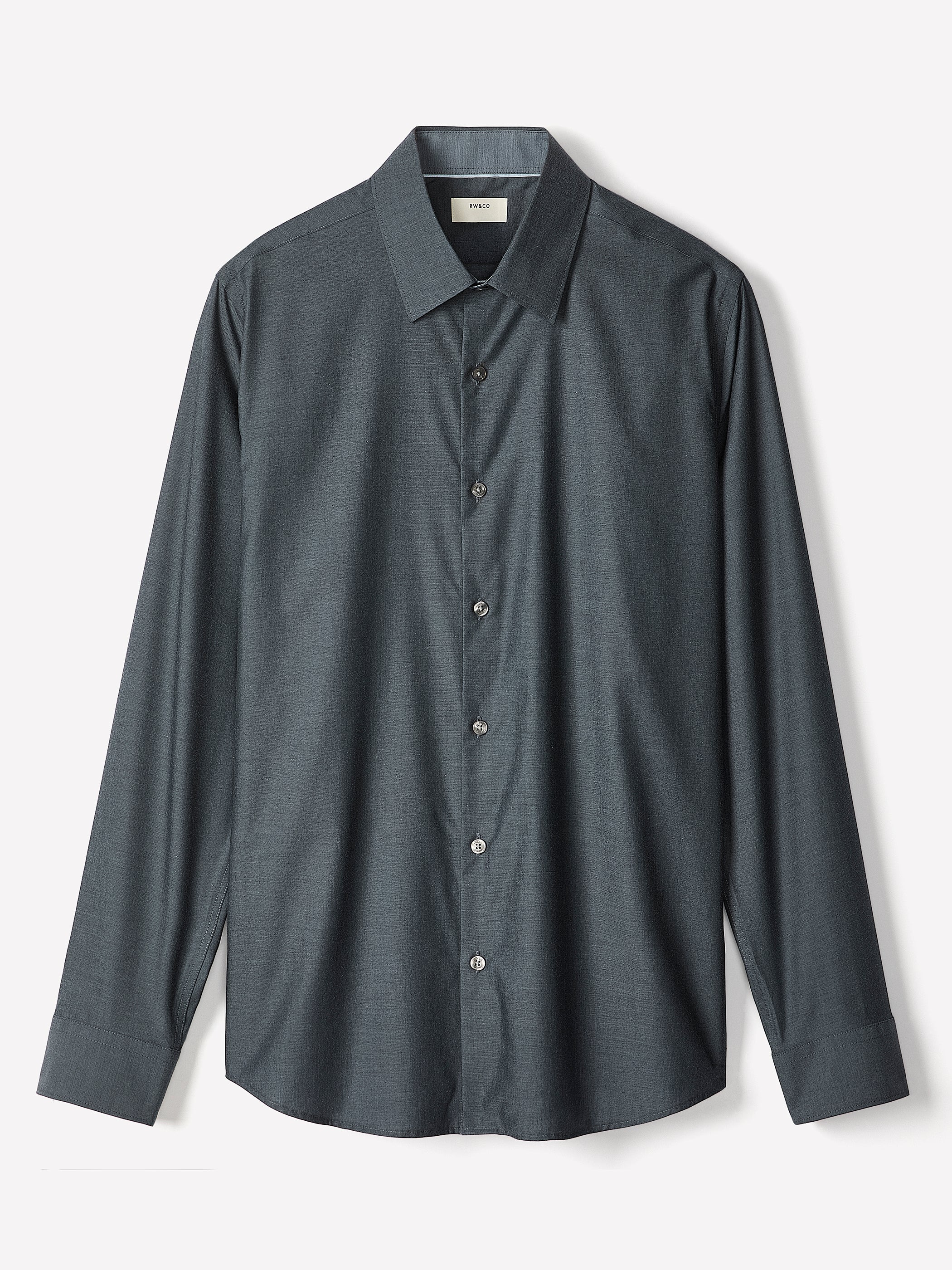 Tailored-Fit Denim-Like Dress Shirt