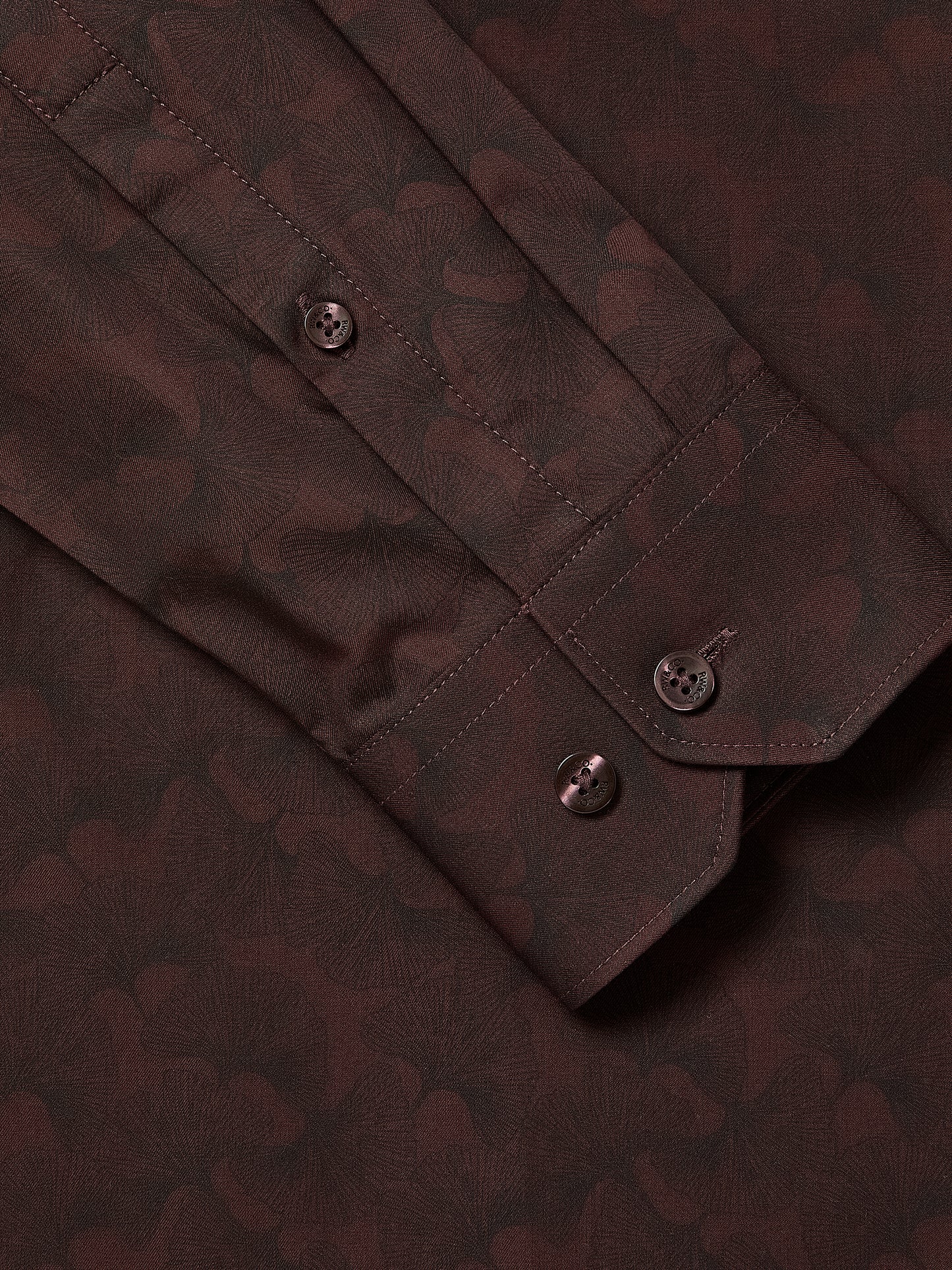 Woven Tailored Collar Shirt with Gingko Print