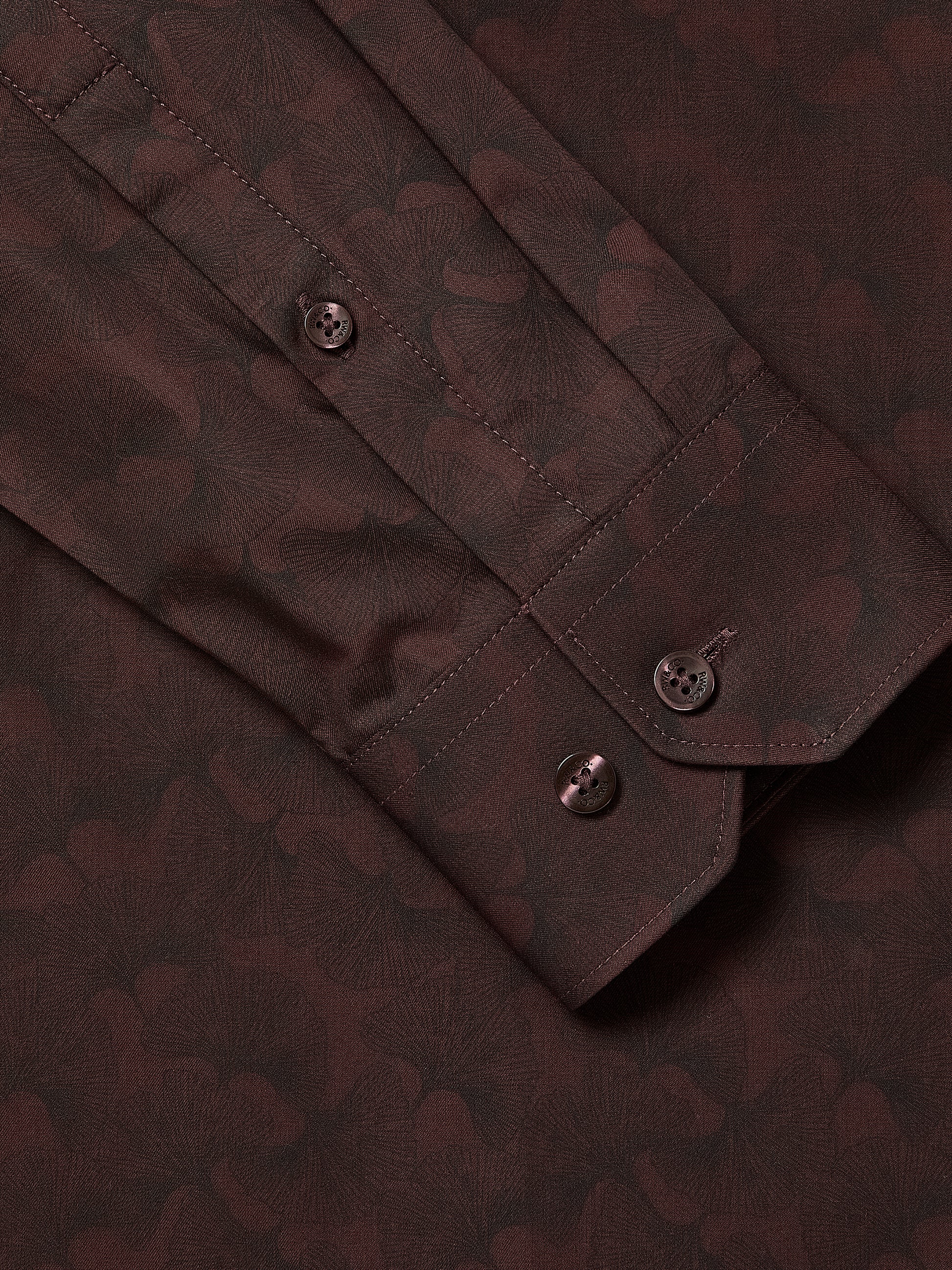 Woven Tailored Collar Shirt with Gingko Print