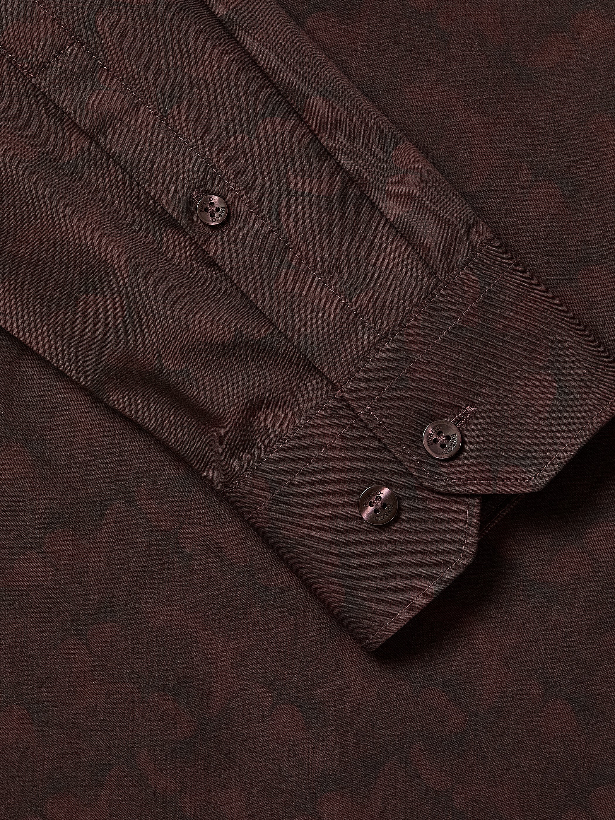 Woven Tailored Collar Shirt with Gingko Print
