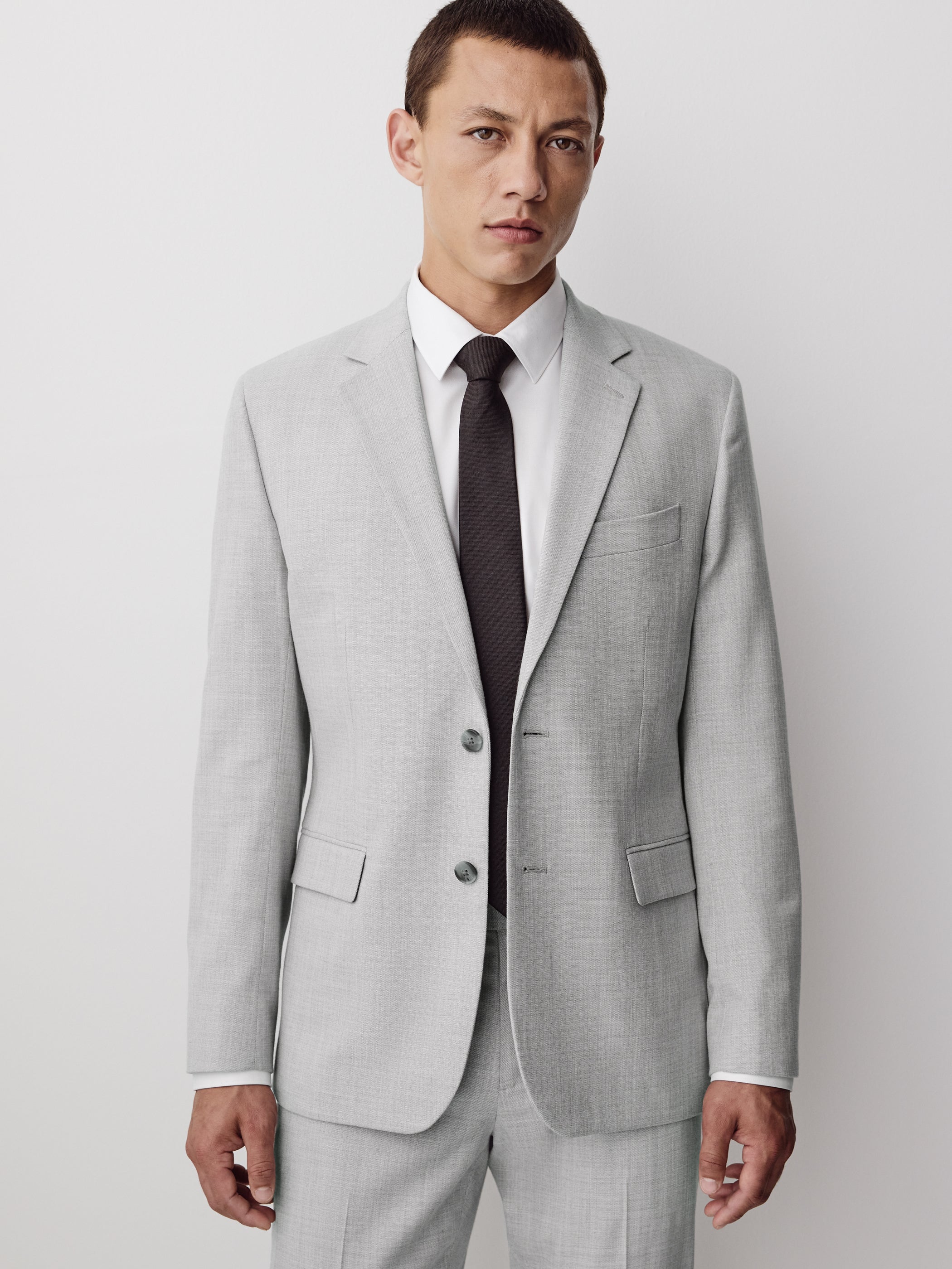 Essential Tailored Fit Light Grey Suit Blazer