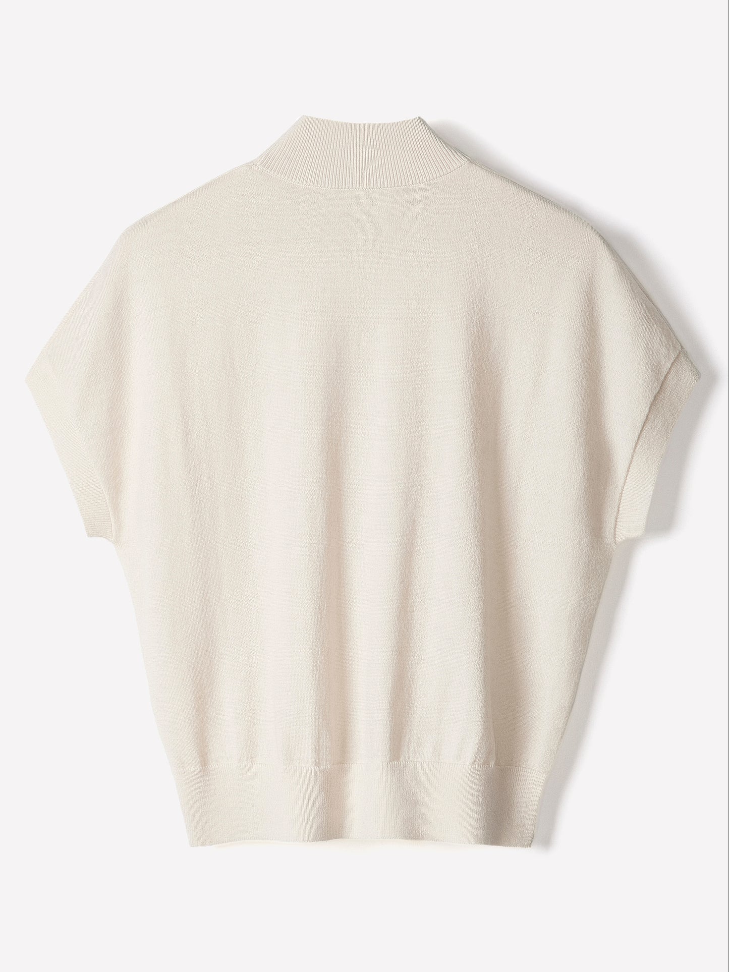 Knit Sweater Extra Fine Merino Wool Mock Neck