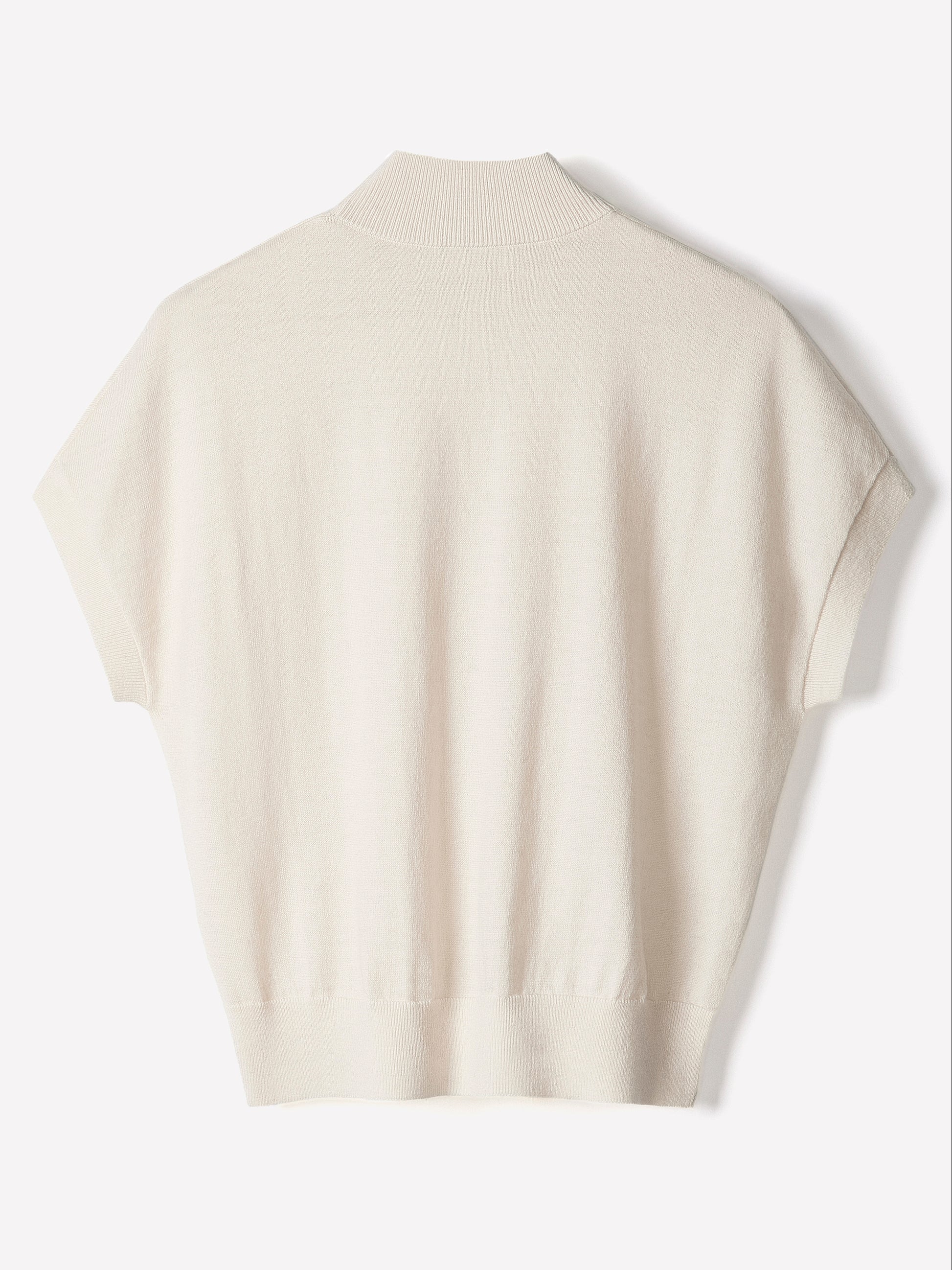 Knit Sweater Extra Fine Merino Wool Mock Neck