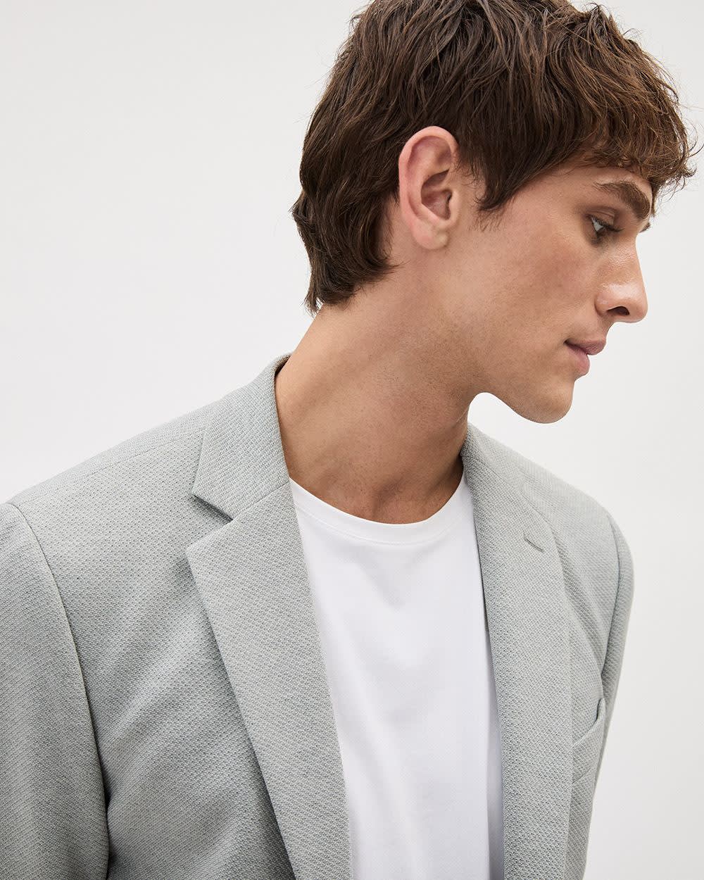 Slim Fit Textured Knit Blazer