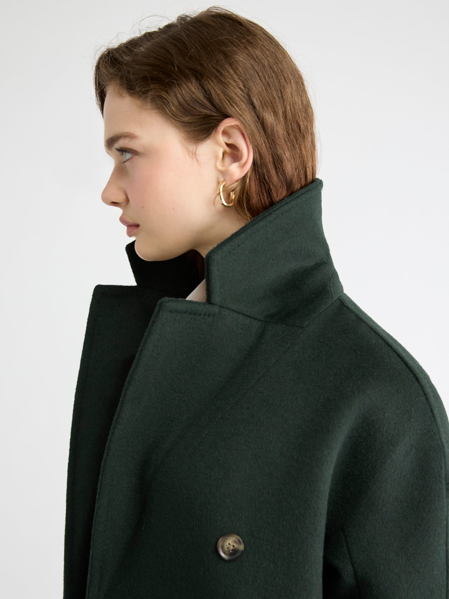 Wool-Blend Long Double-Breasted Coat