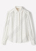 Silky Crepe Long-Sleeve Buttoned-Down Blouse