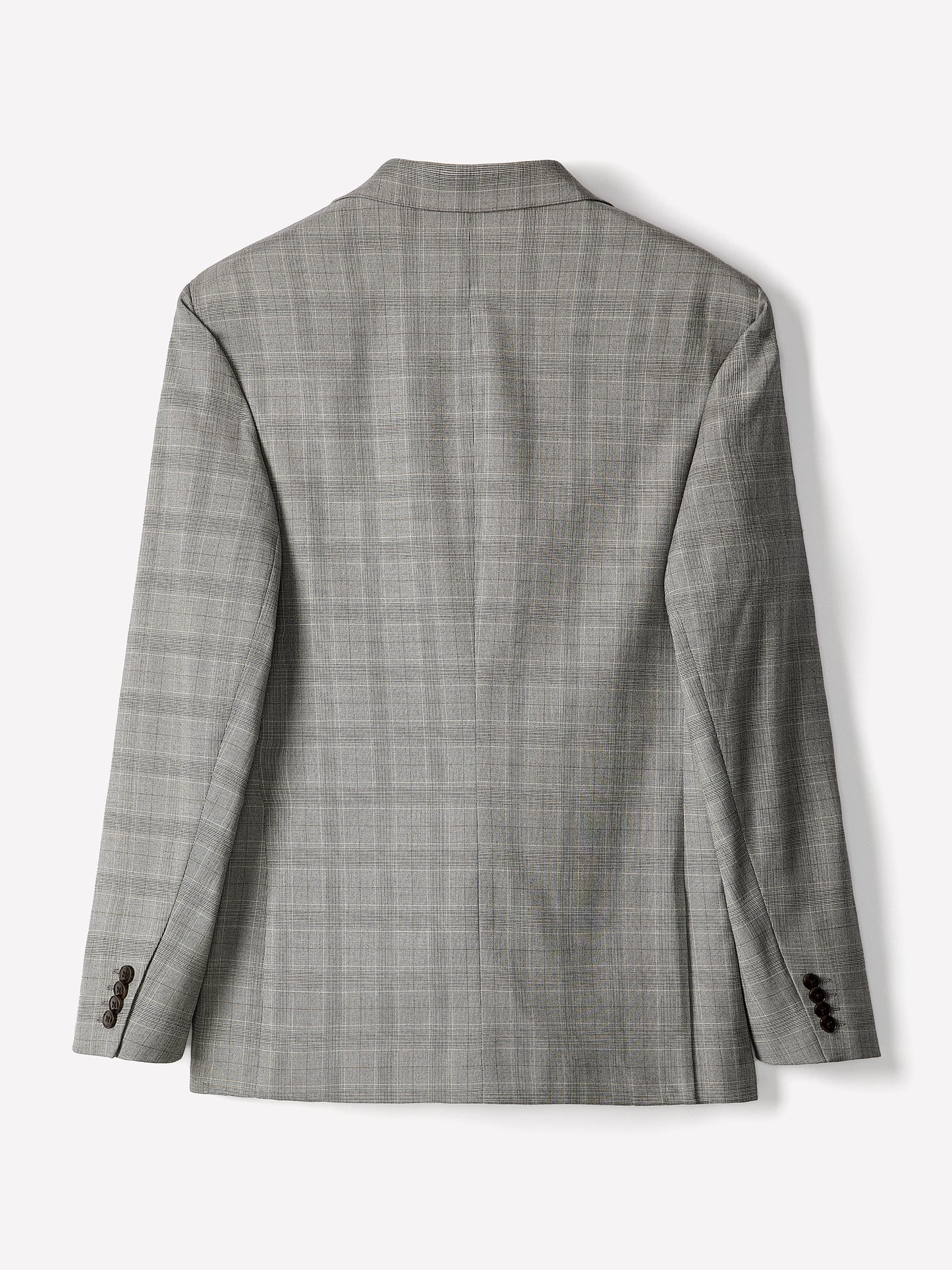Slim-Fit Checkered Grey Suit Blazer
