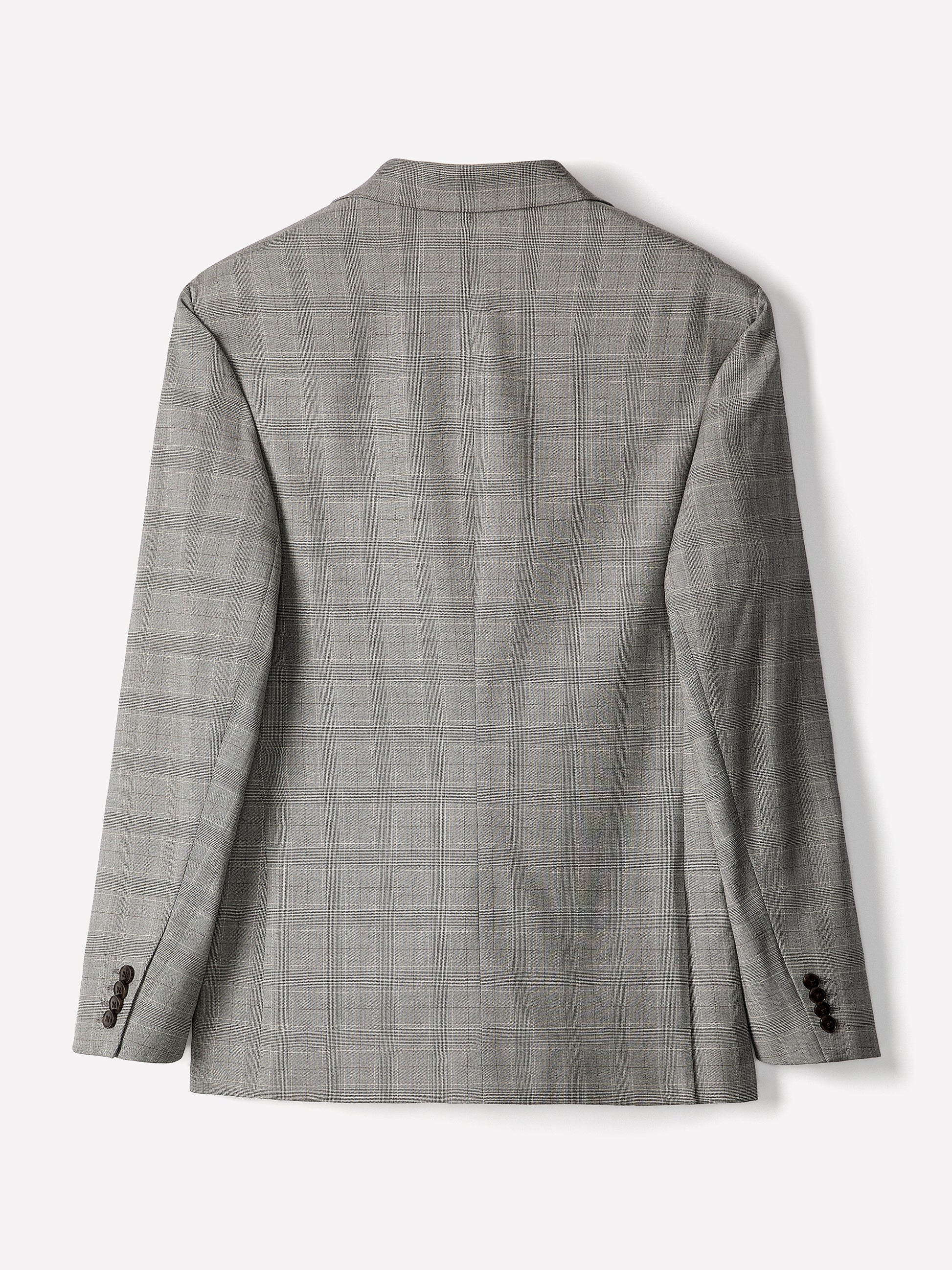 Slim-Fit Checkered Grey Suit Blazer