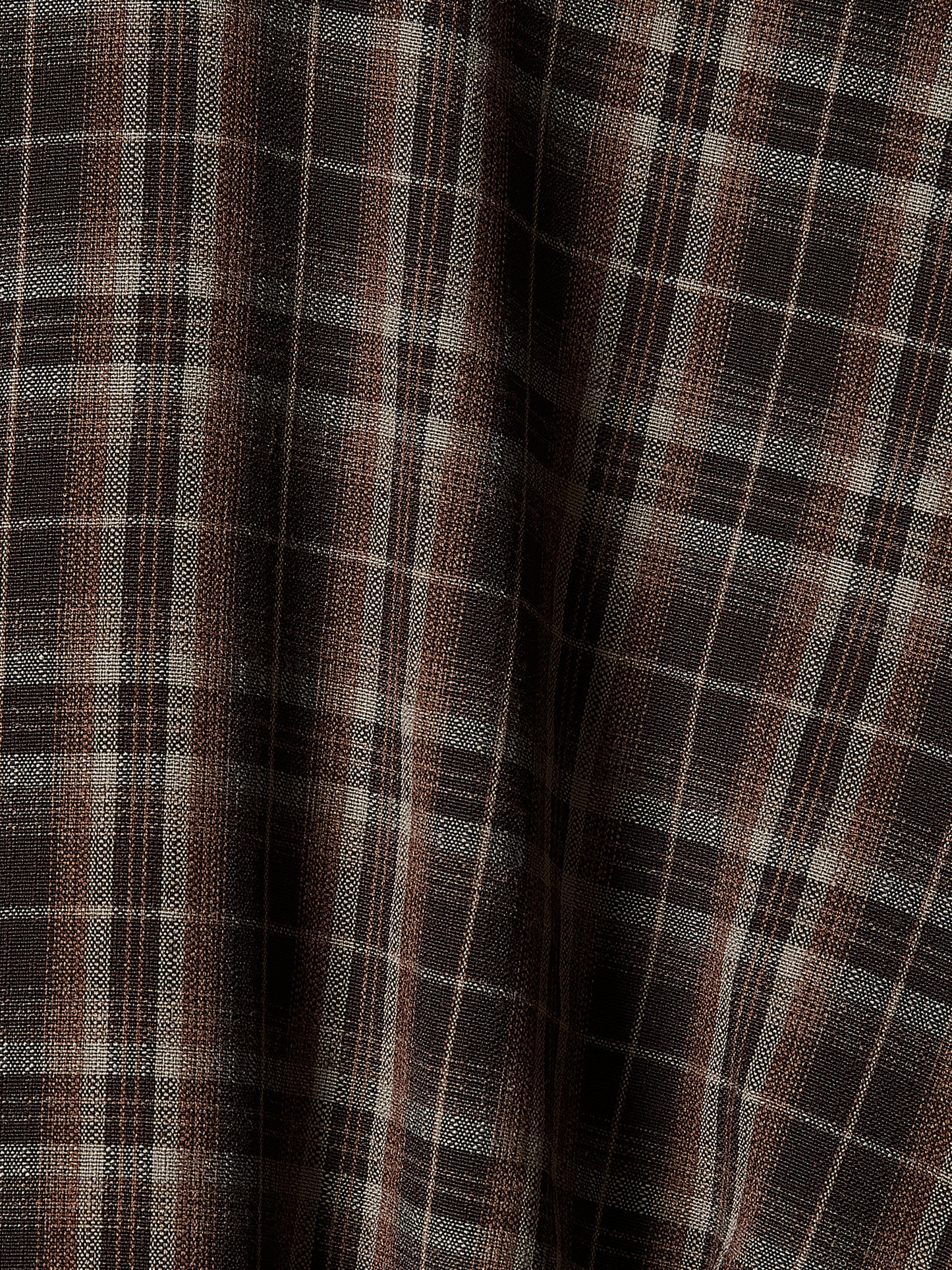 Woven Plaid Button-Up Shirt with Darts