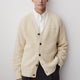 Long-Sleeve V-Neck Cardigan with Neps