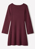 Knit Boat Neck A-Line Mini Dress